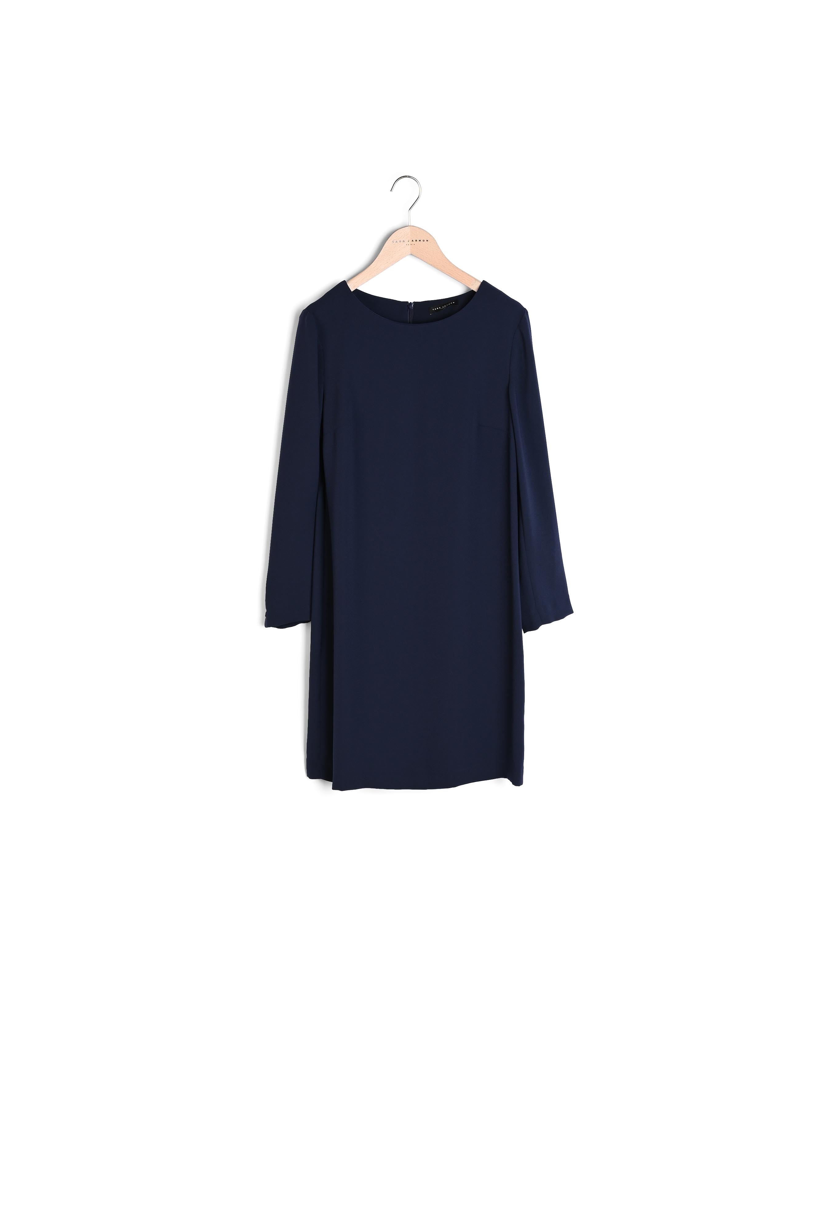 Robe courte Rosalinda bleu nuit en crêpe Faume - seconde main