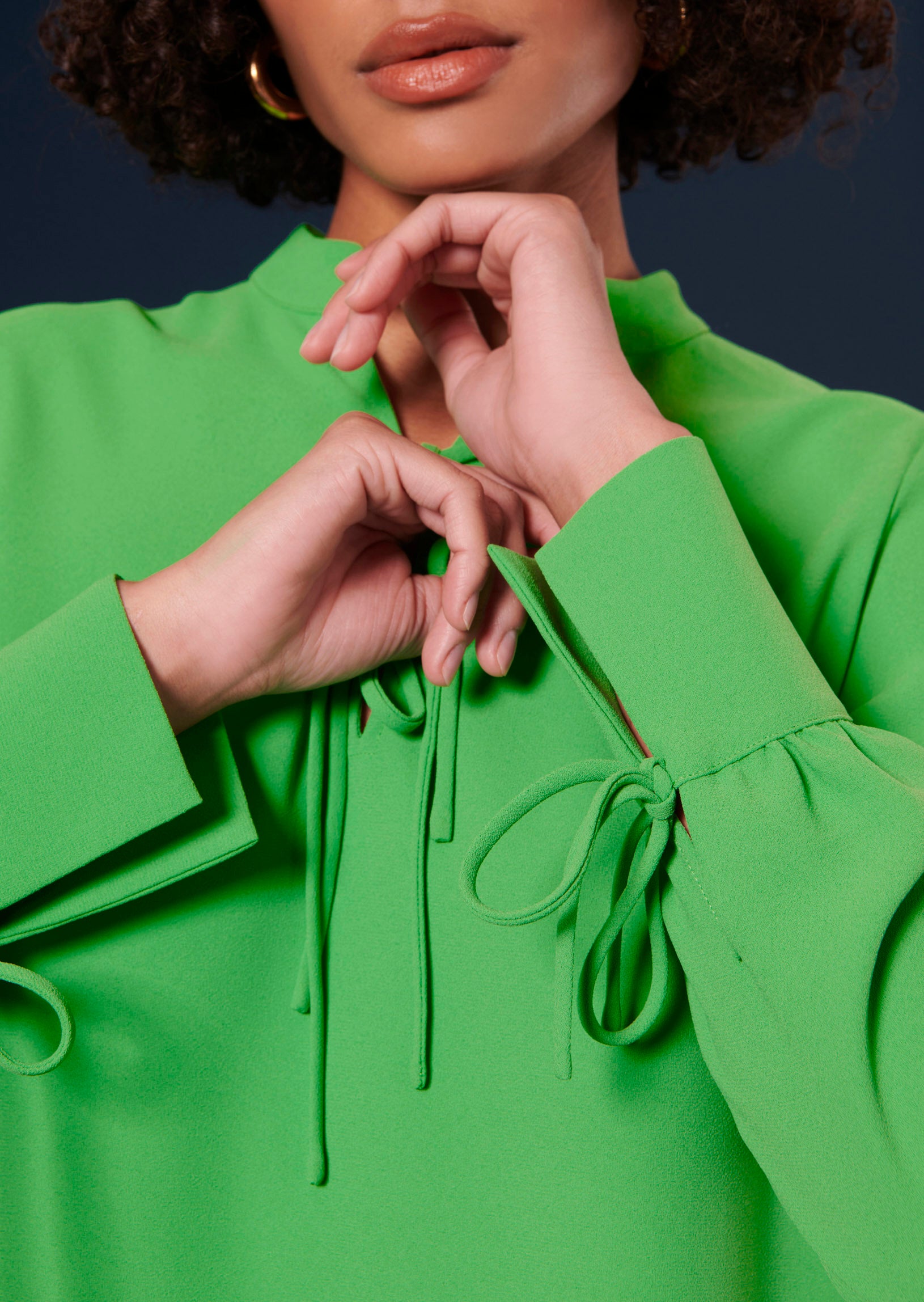 Top Toulouse vert en crêpe Faume - seconde main