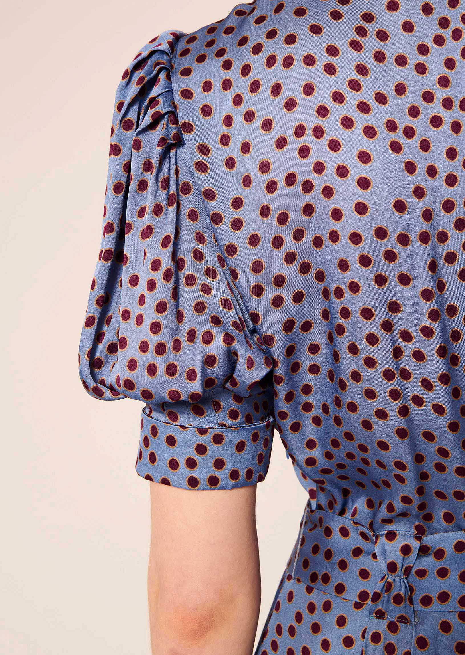 Robe Ranya bleue imprimé à pois Faume - seconde main