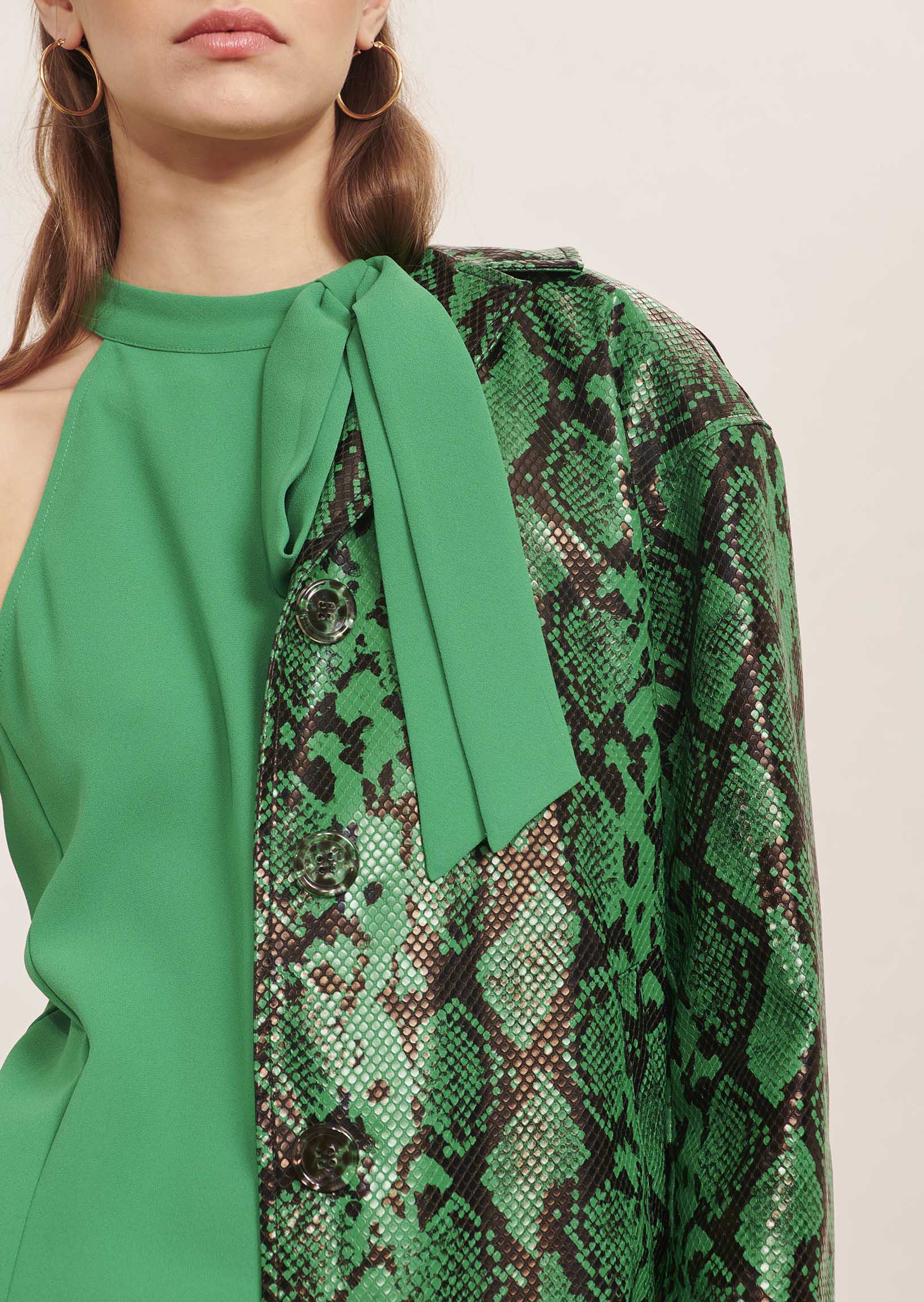 Manteau Manray vert motif python Faume - seconde main