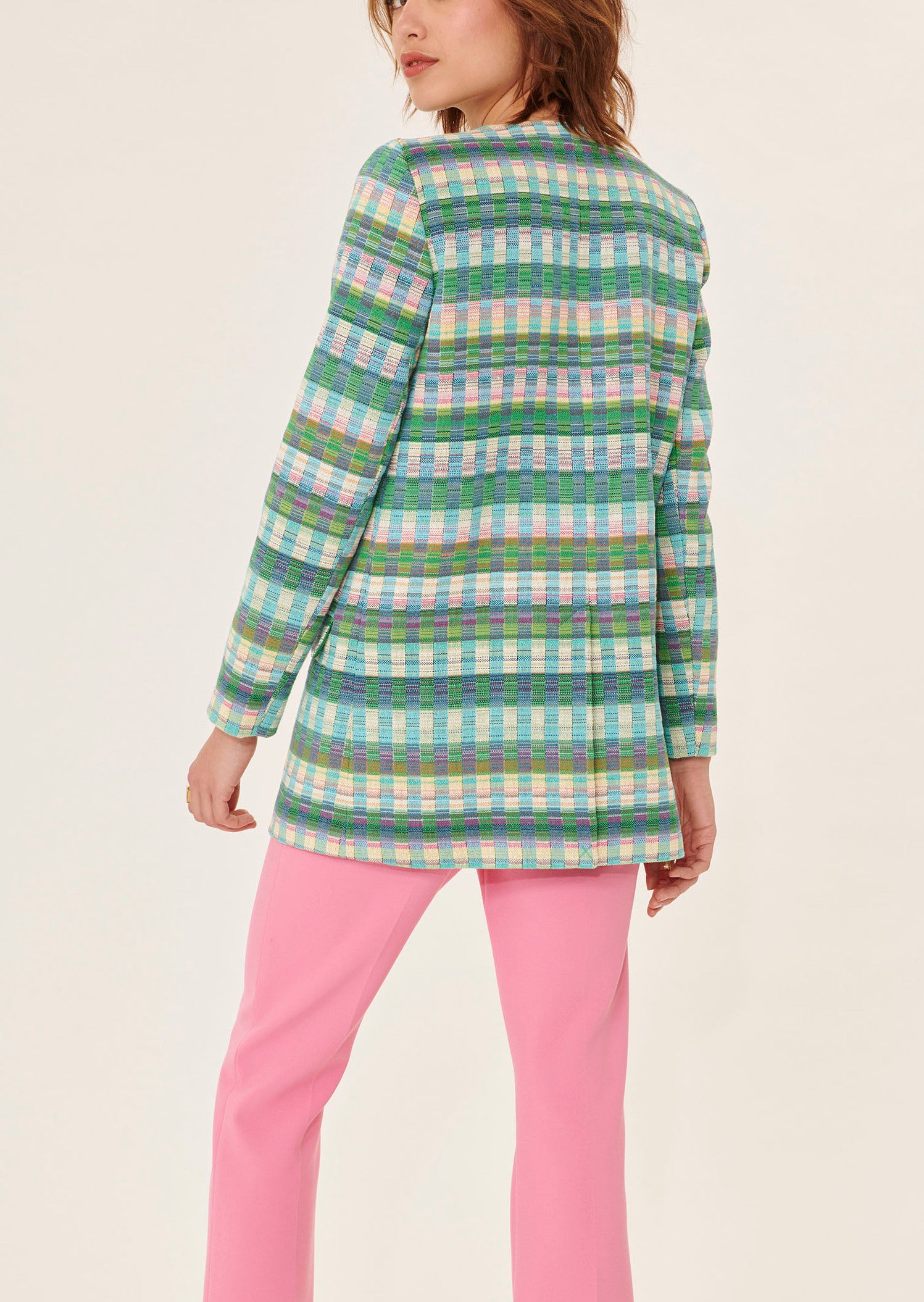 Manteau Maia vert en jacquard Faume - seconde main