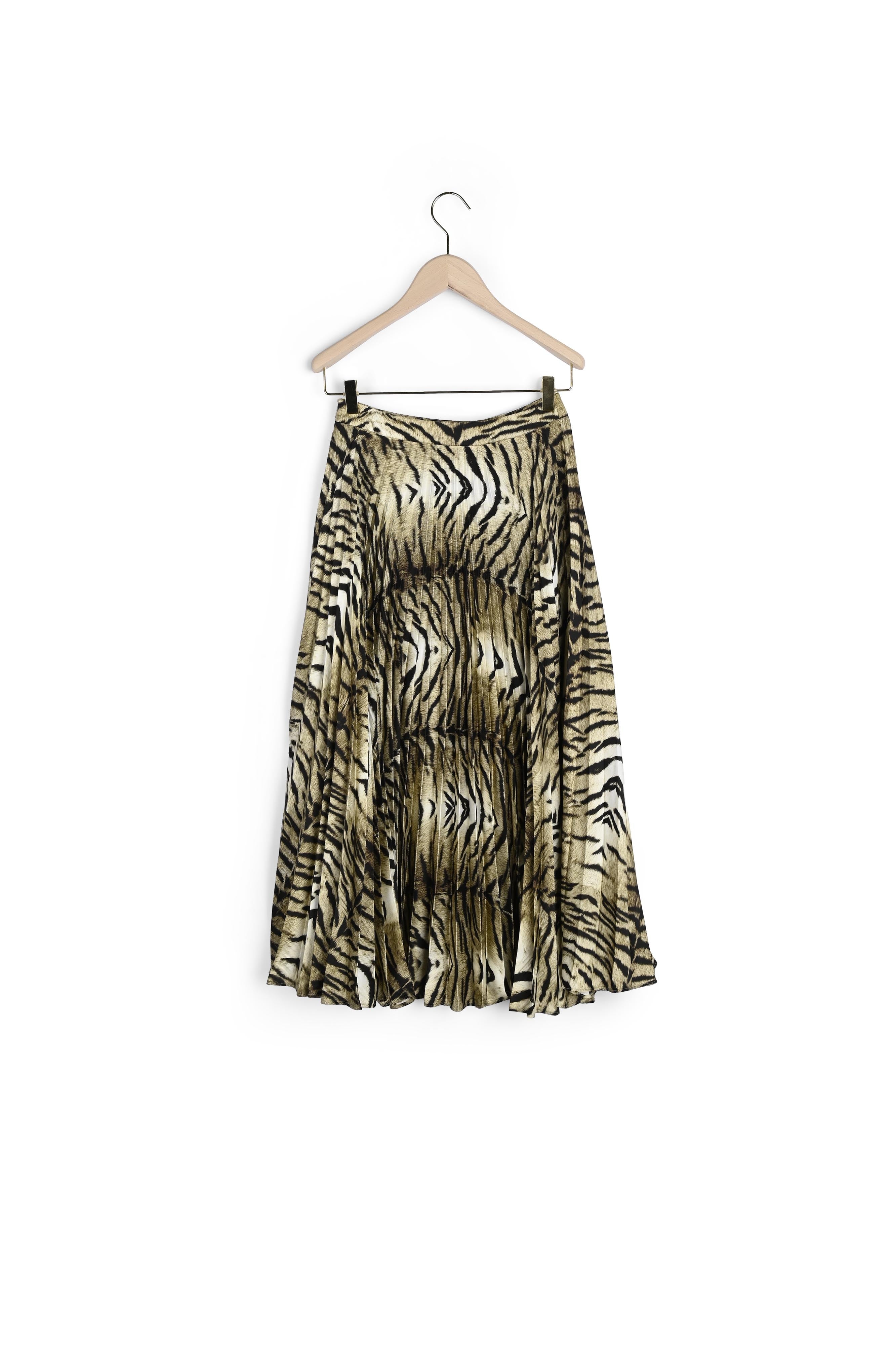 Jupe Juline plissée beige imprimé zèbre Faume - seconde main