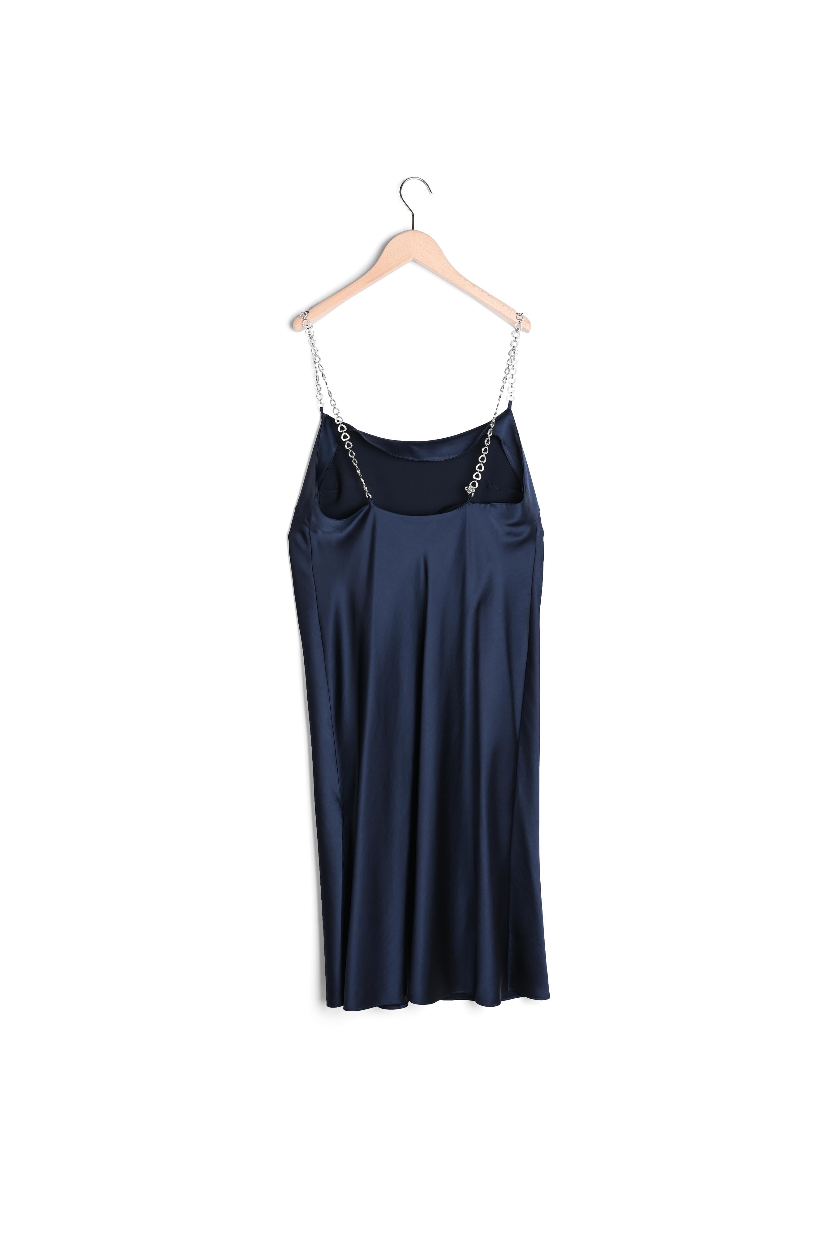 Robe Reany bleu nuit en crêpe envers satin Faume - seconde main