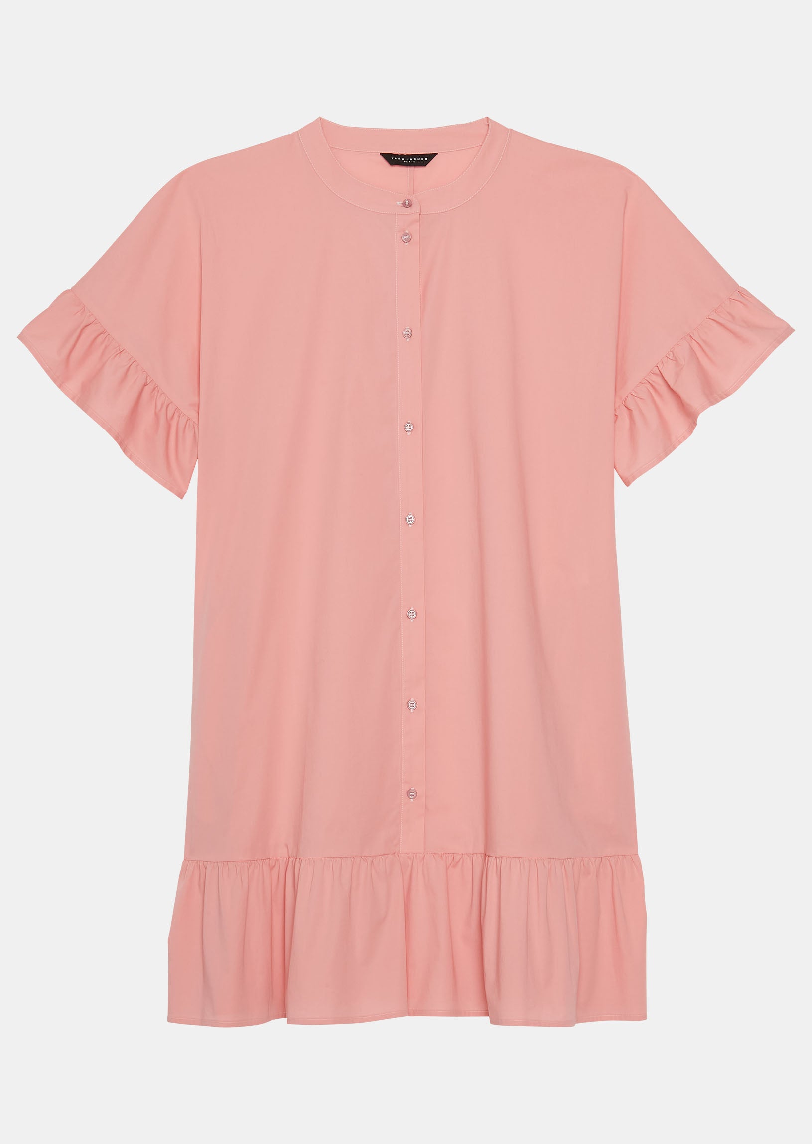 Robe courte Rekia rose pâle en popeline Faume - seconde main