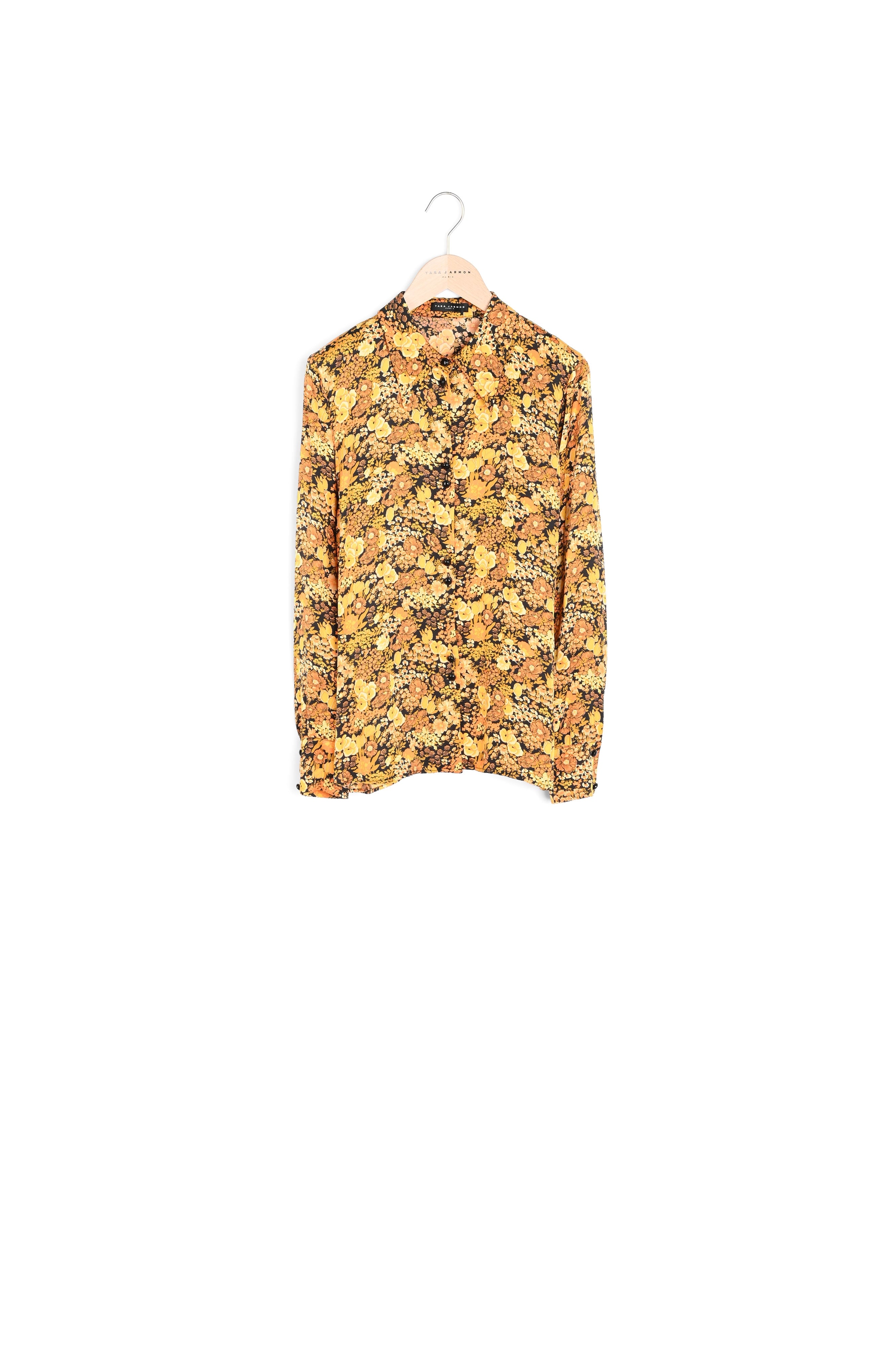 Chemise Caprice jaune imprimé fleurs Faume - seconde main