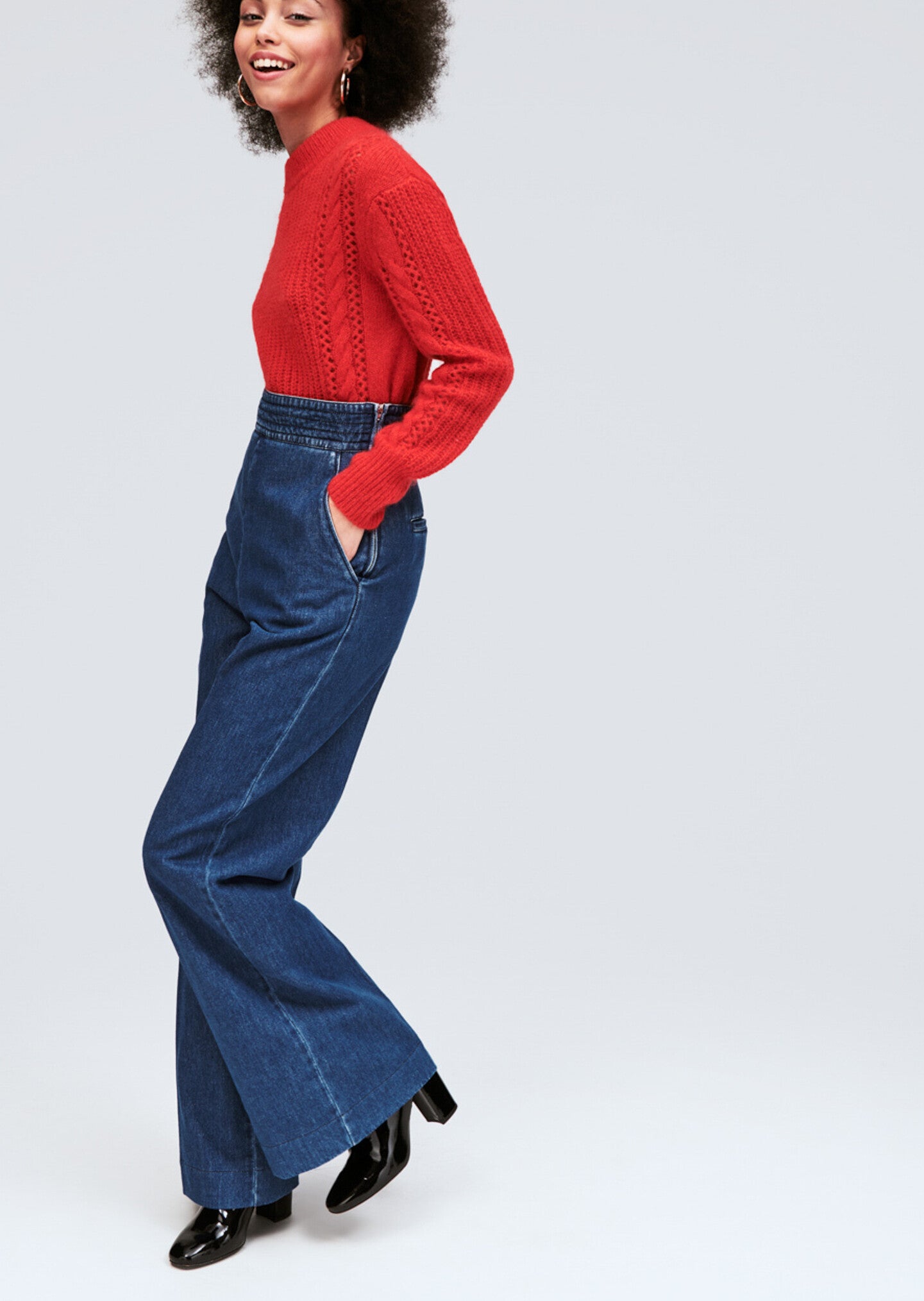 Jean taille haute bleu indigo Faume - seconde main