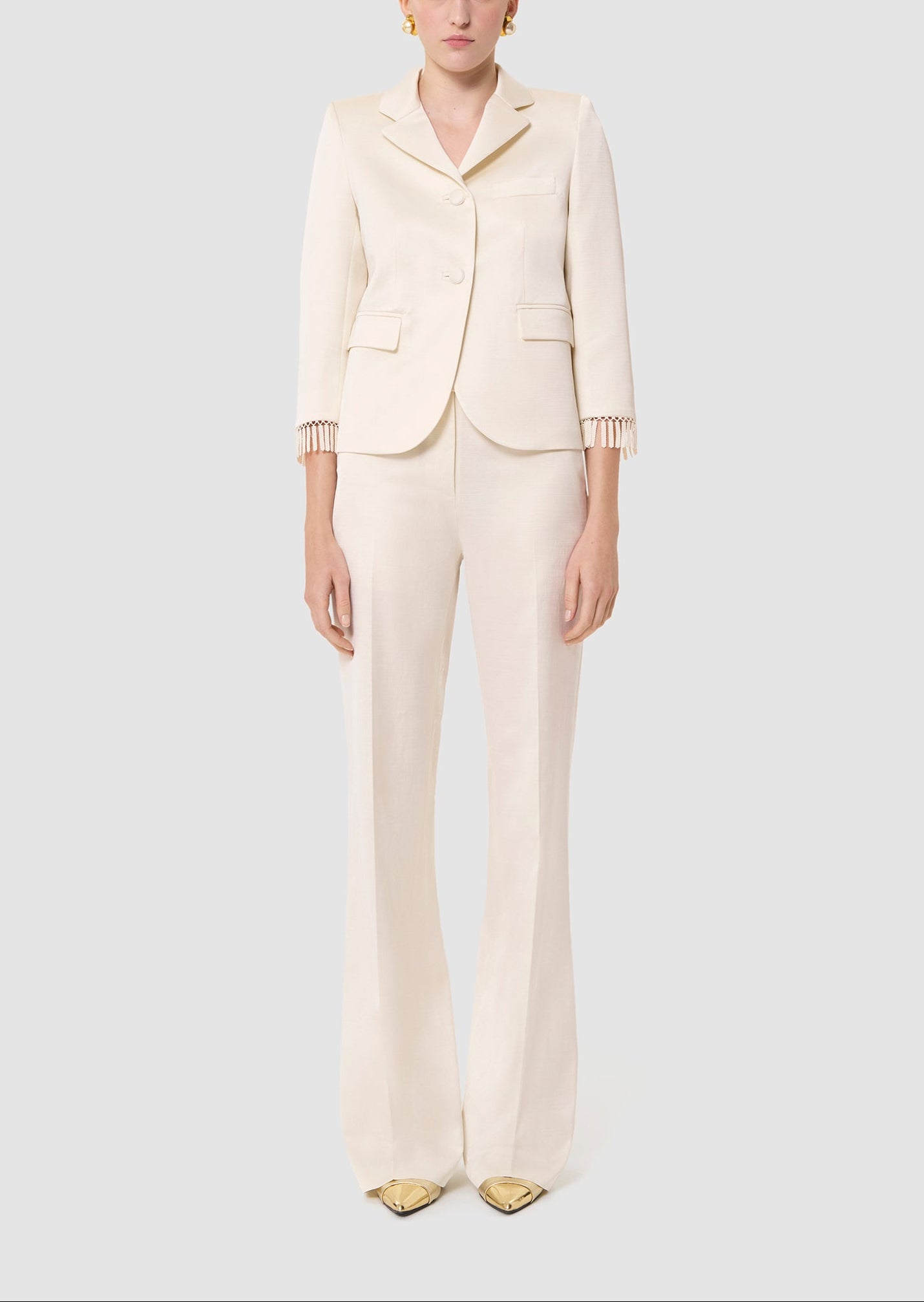 Veste écrue en lin satiné Valensole Faume - seconde main