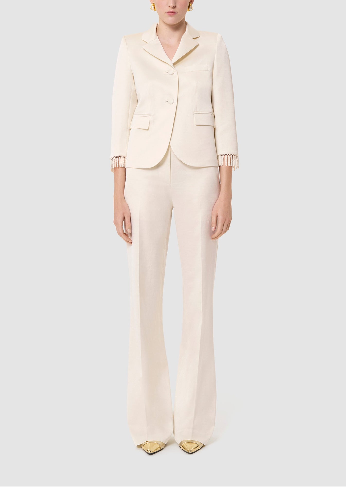 Veste écrue en lin satiné Valensole Faume - seconde main