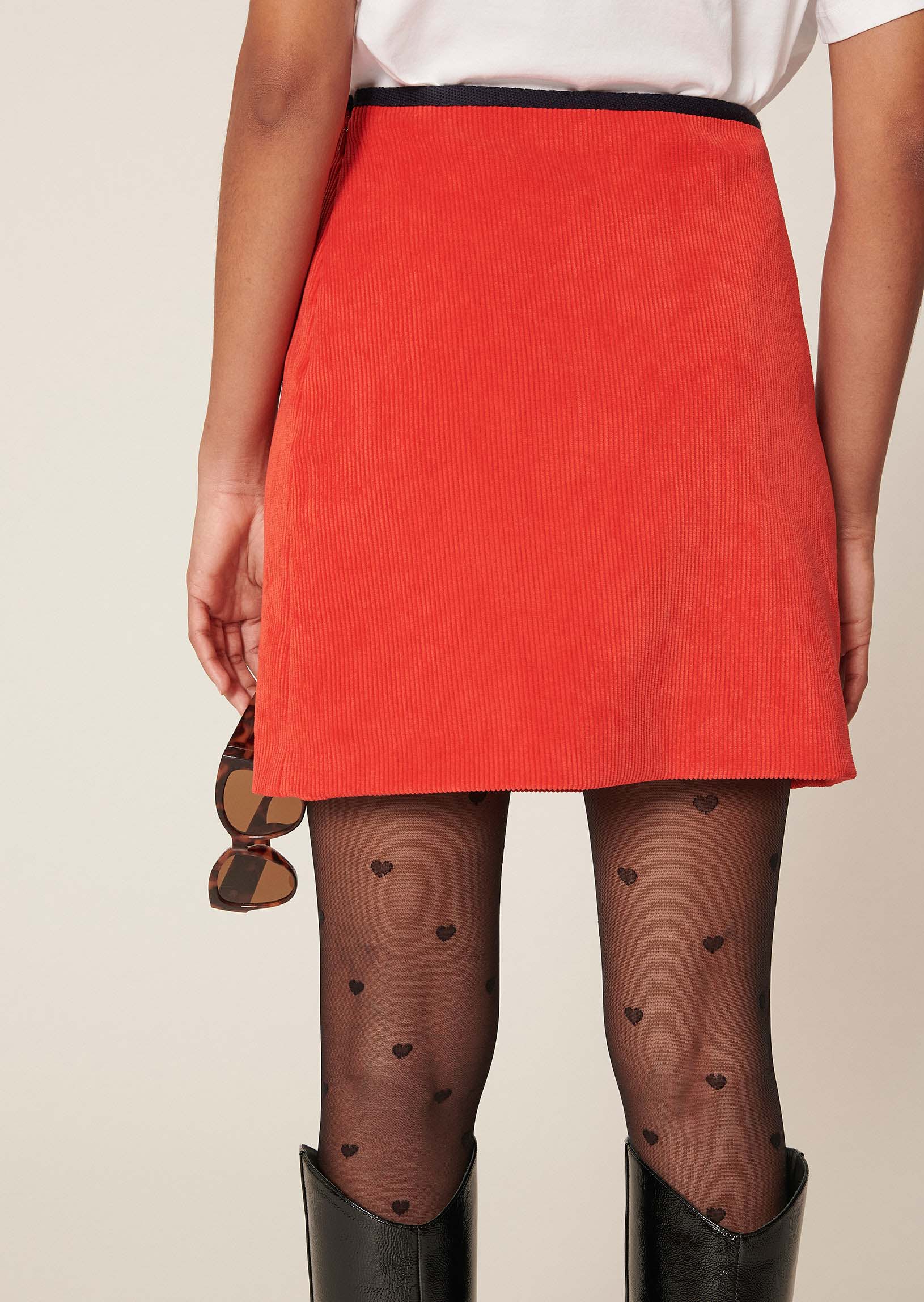 Jupe Jourdan rouge en velours côtelé Faume - seconde main