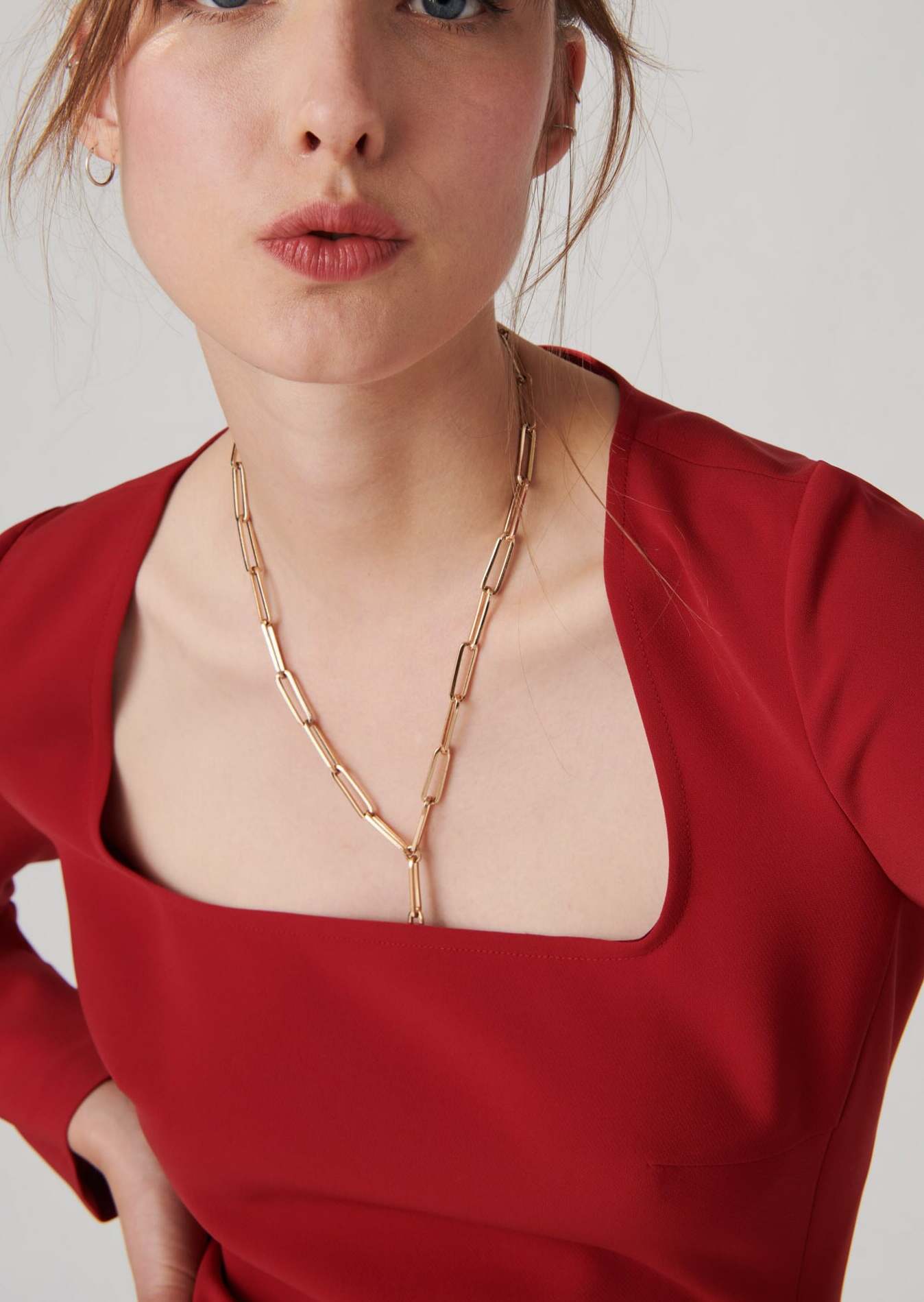 Robe midi Ringo en tailleur stretch flamme Faume - seconde main