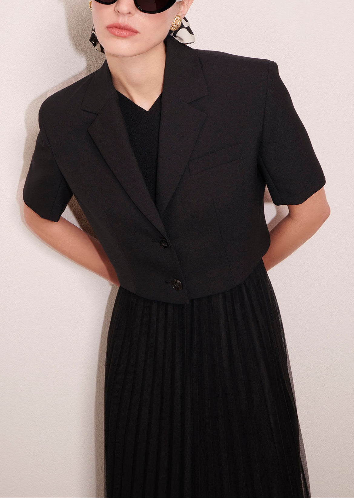 Veste Varosa noire en laine froide Faume - seconde main