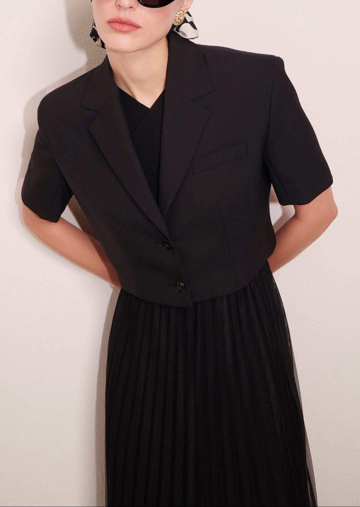 Veste Varosa noire en laine froide Faume - seconde main