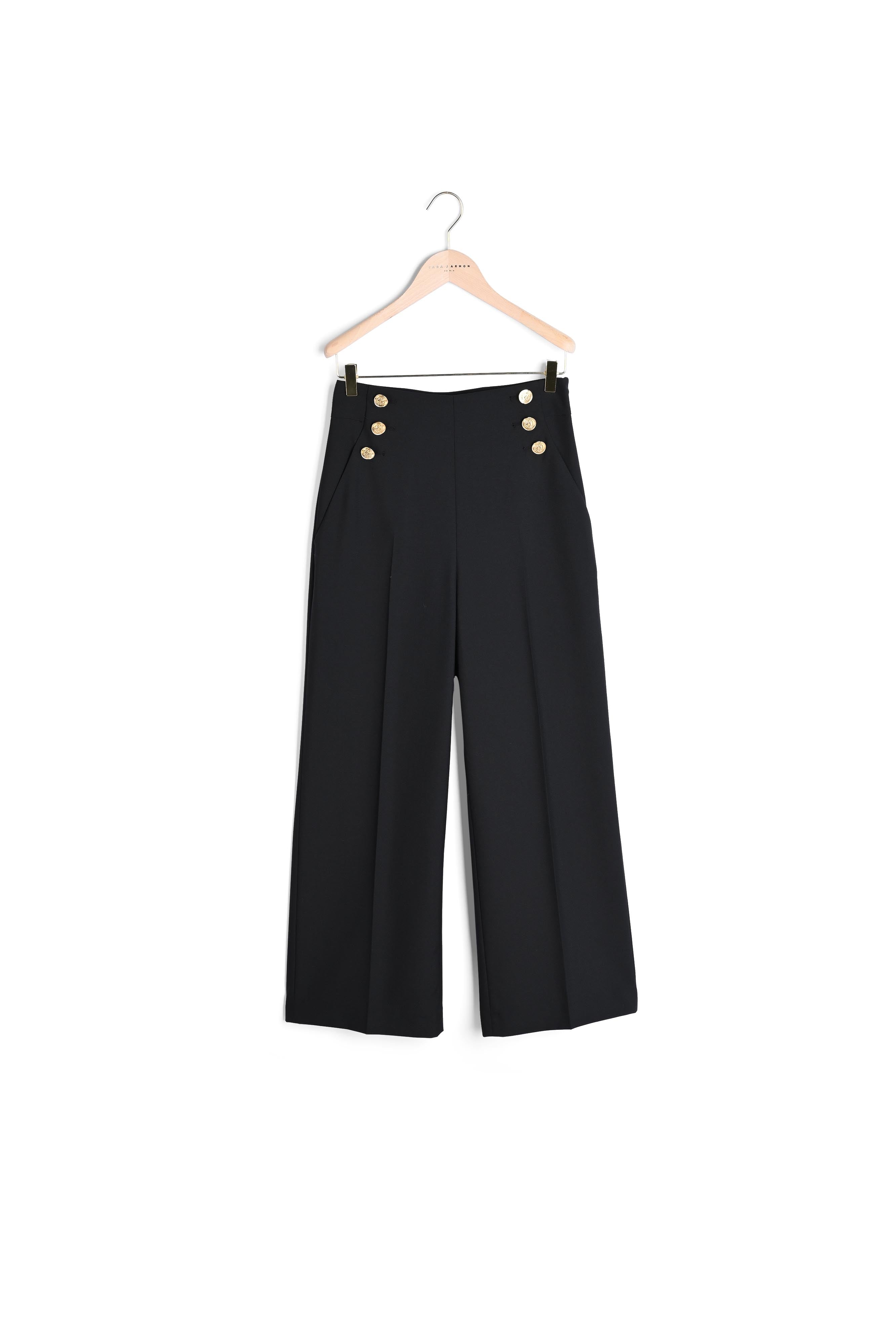 Pantalon Pilar noir en toile tailleur Faume - seconde main