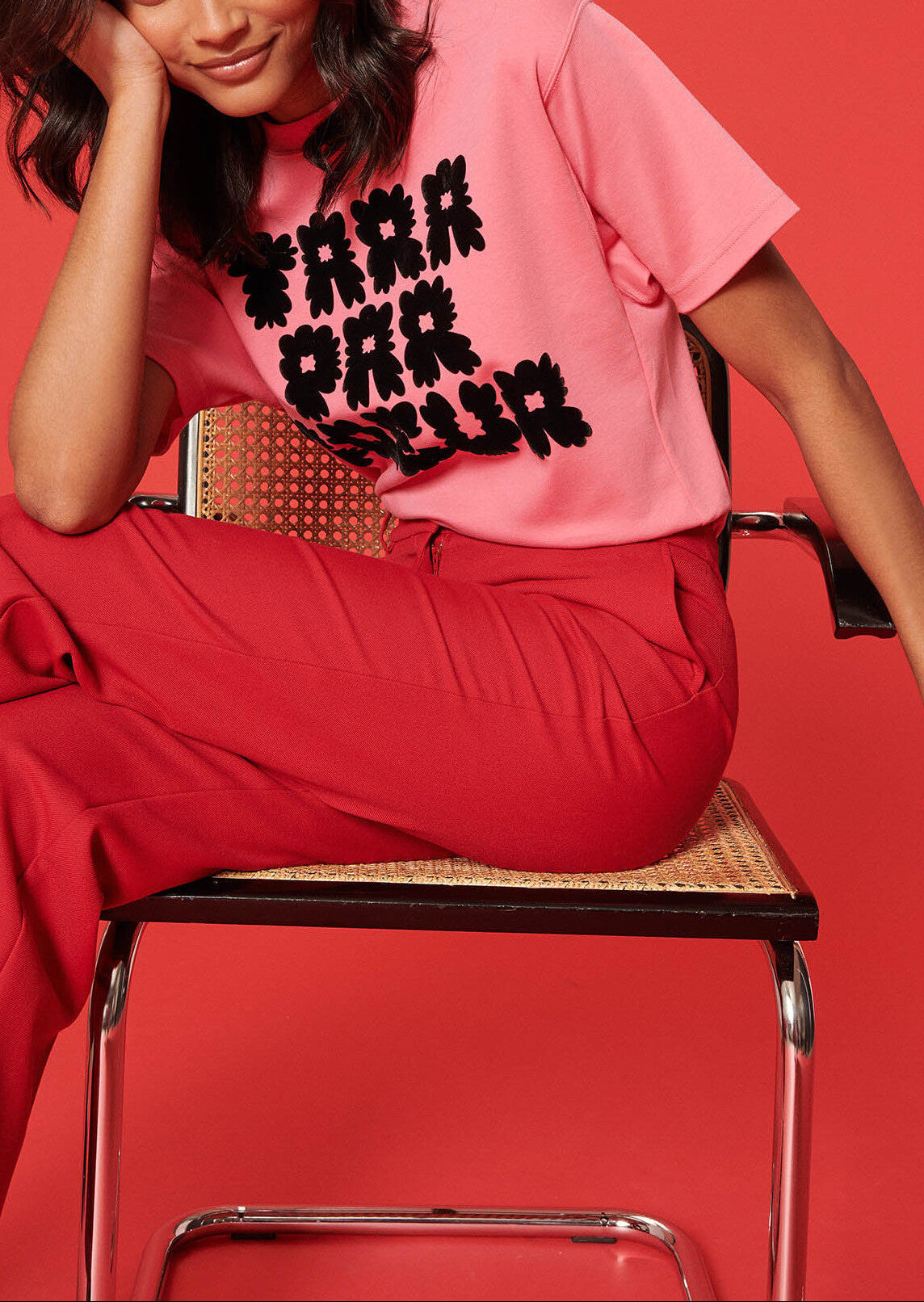 Pantalon Patti bordeaux en toile tailleur Faume - seconde main