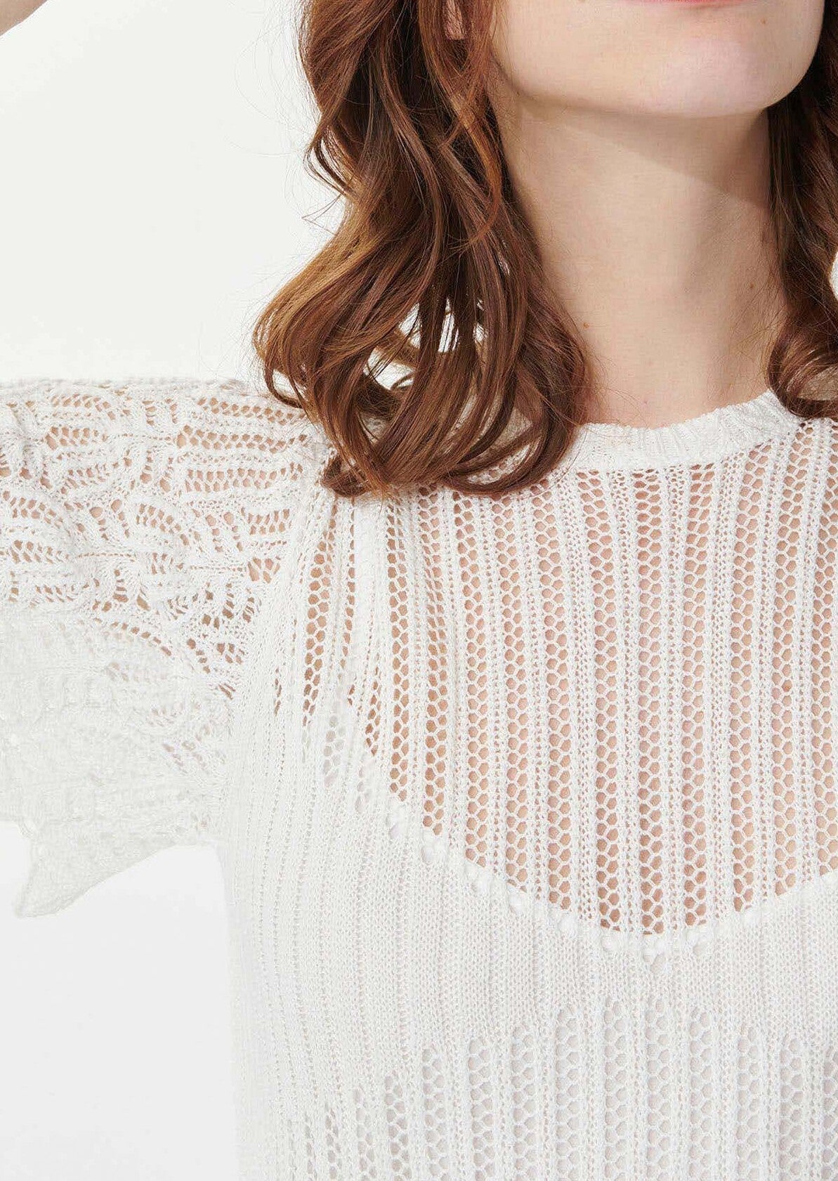 Robe Rainbow écrue en lin ajourée Faume - seconde main