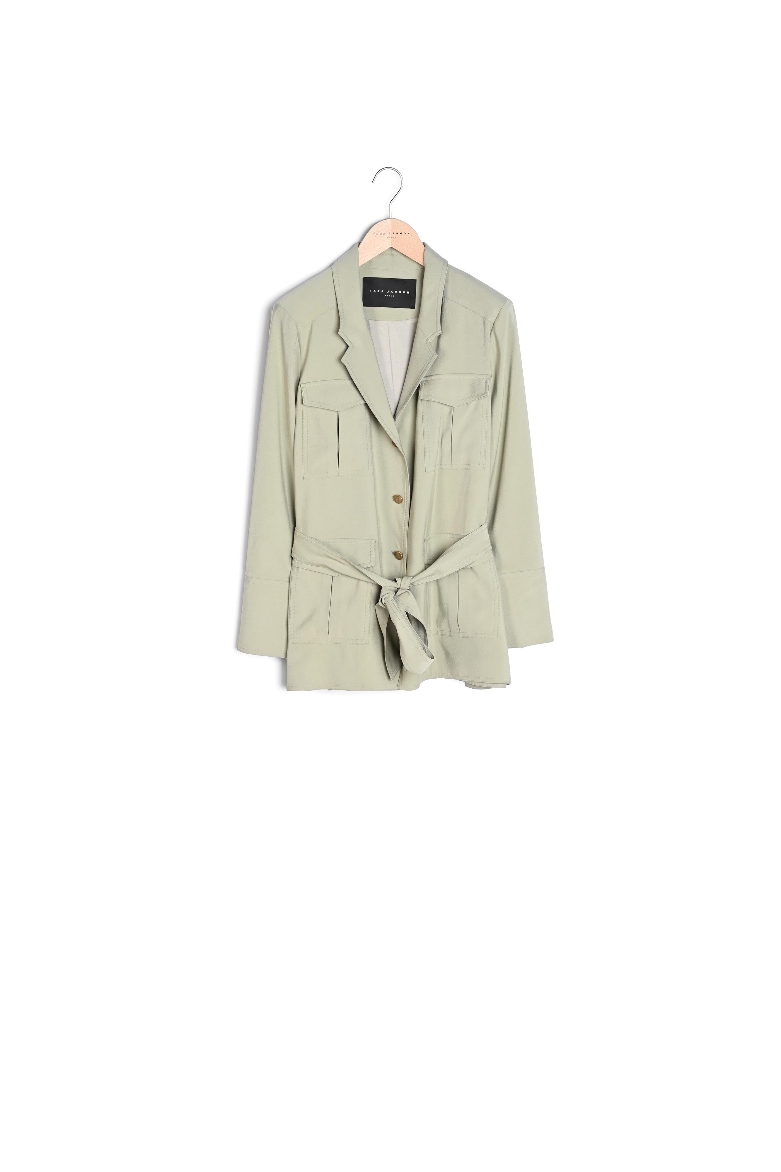 Saharienne Vivi vert pâle fluide en viscose Faume - seconde main