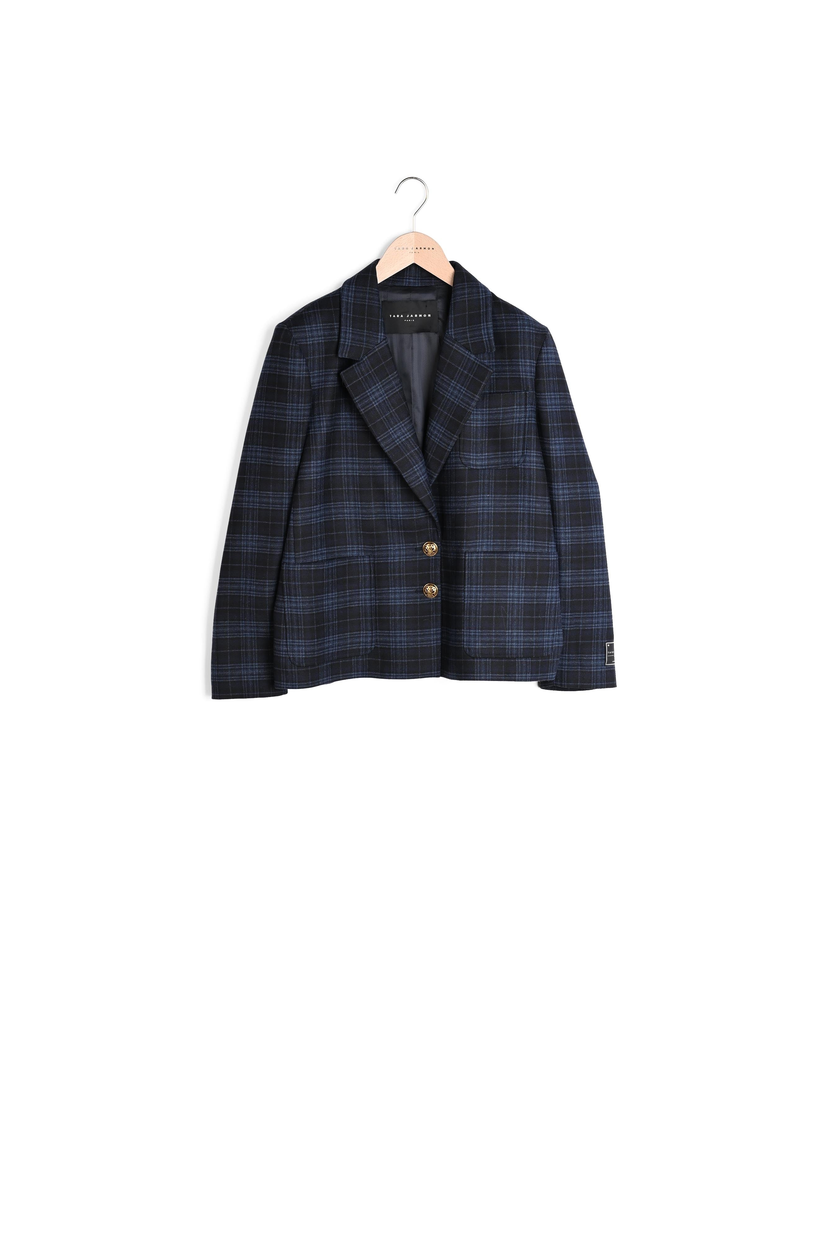 Veste Valy bleu nuit en tartan Faume - seconde main