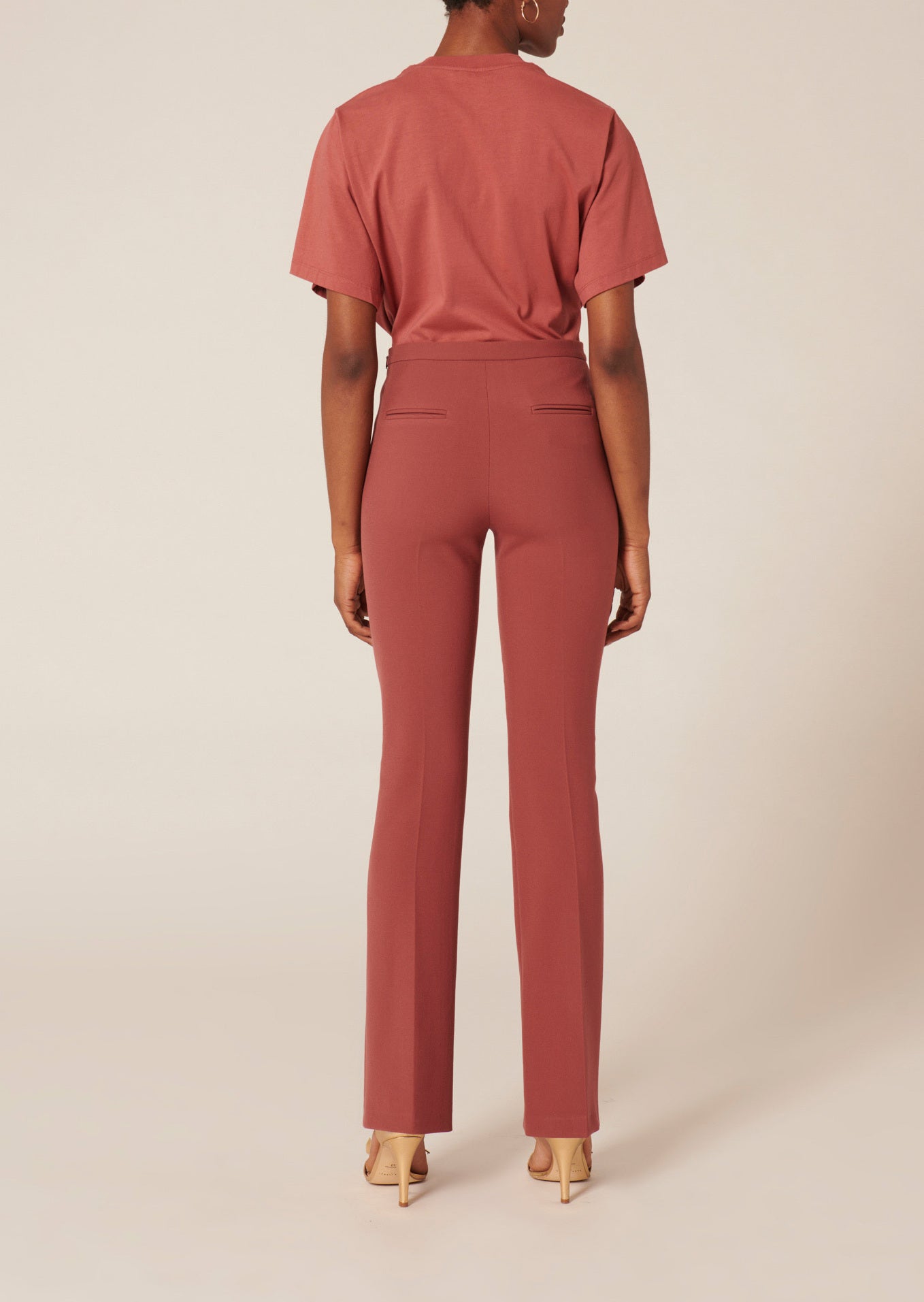 Pantalon Polynesie vieux rose en toile double Faume - seconde main