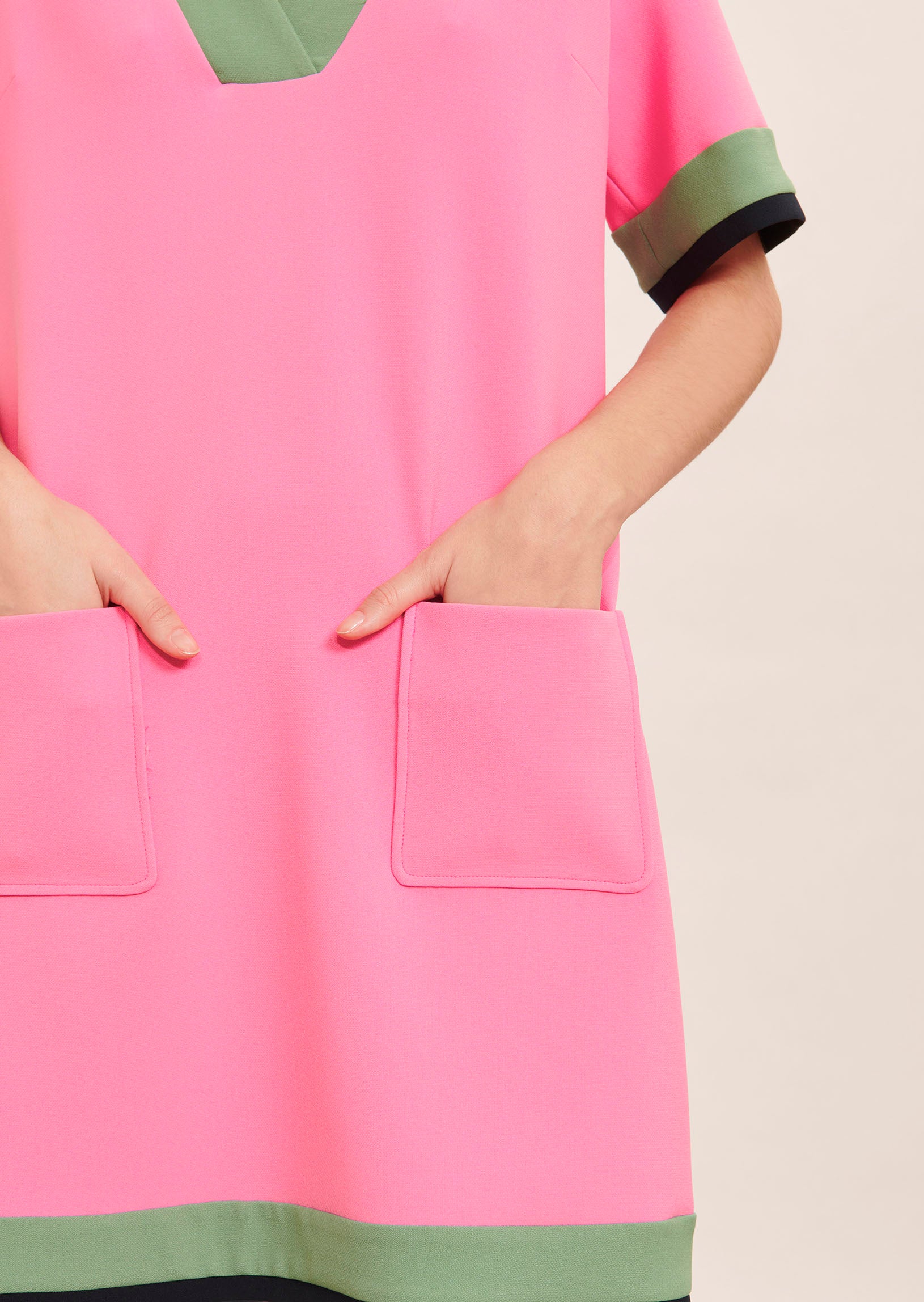 Robe Reowa rose en toile double Faume - seconde main