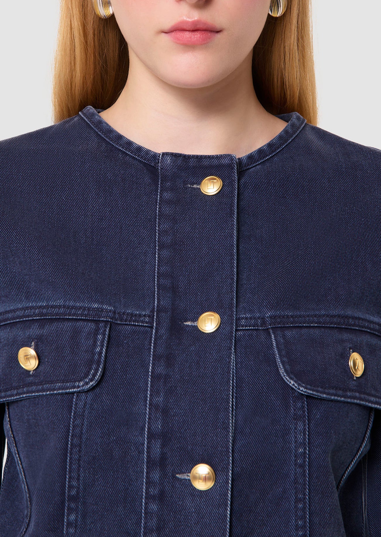 Veste bleue en denim brut Vick Faume - seconde main