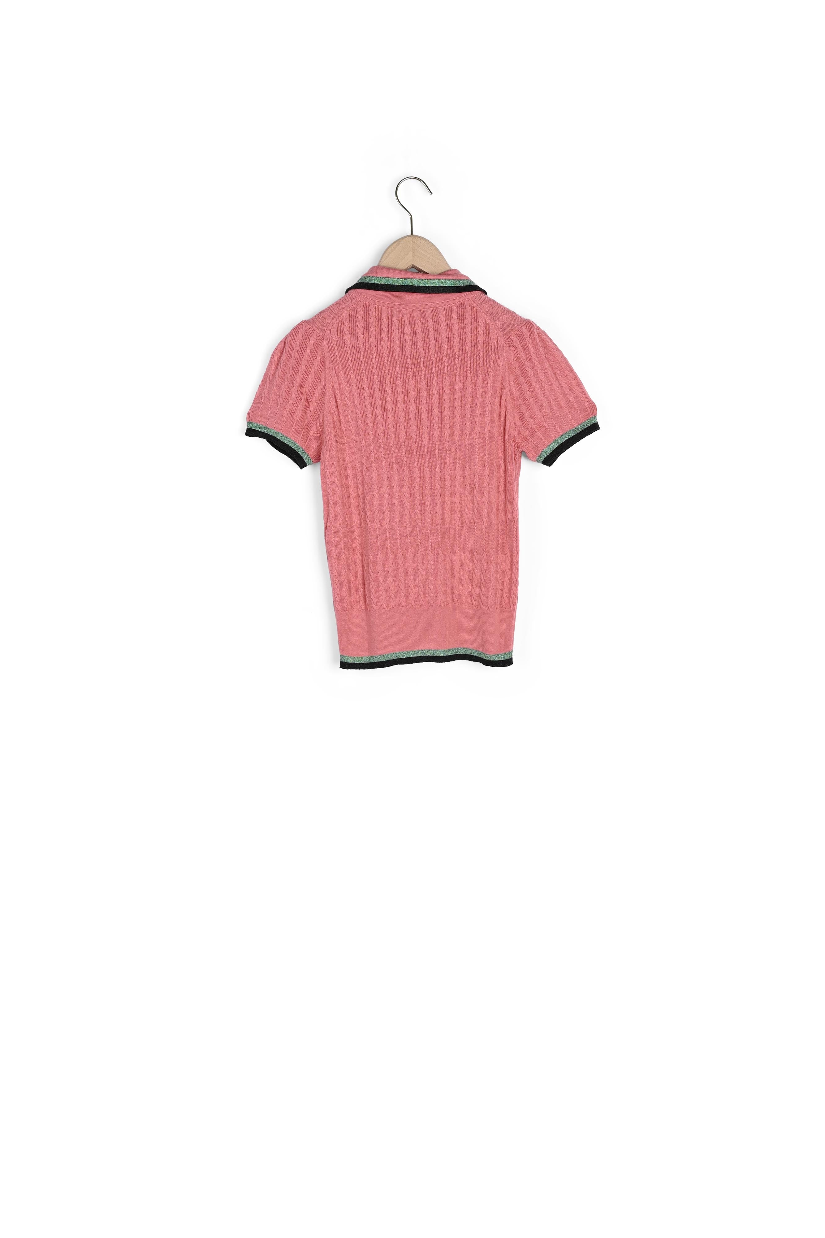 Pull Preppy vieux rose en tencel de soie Faume - seconde main