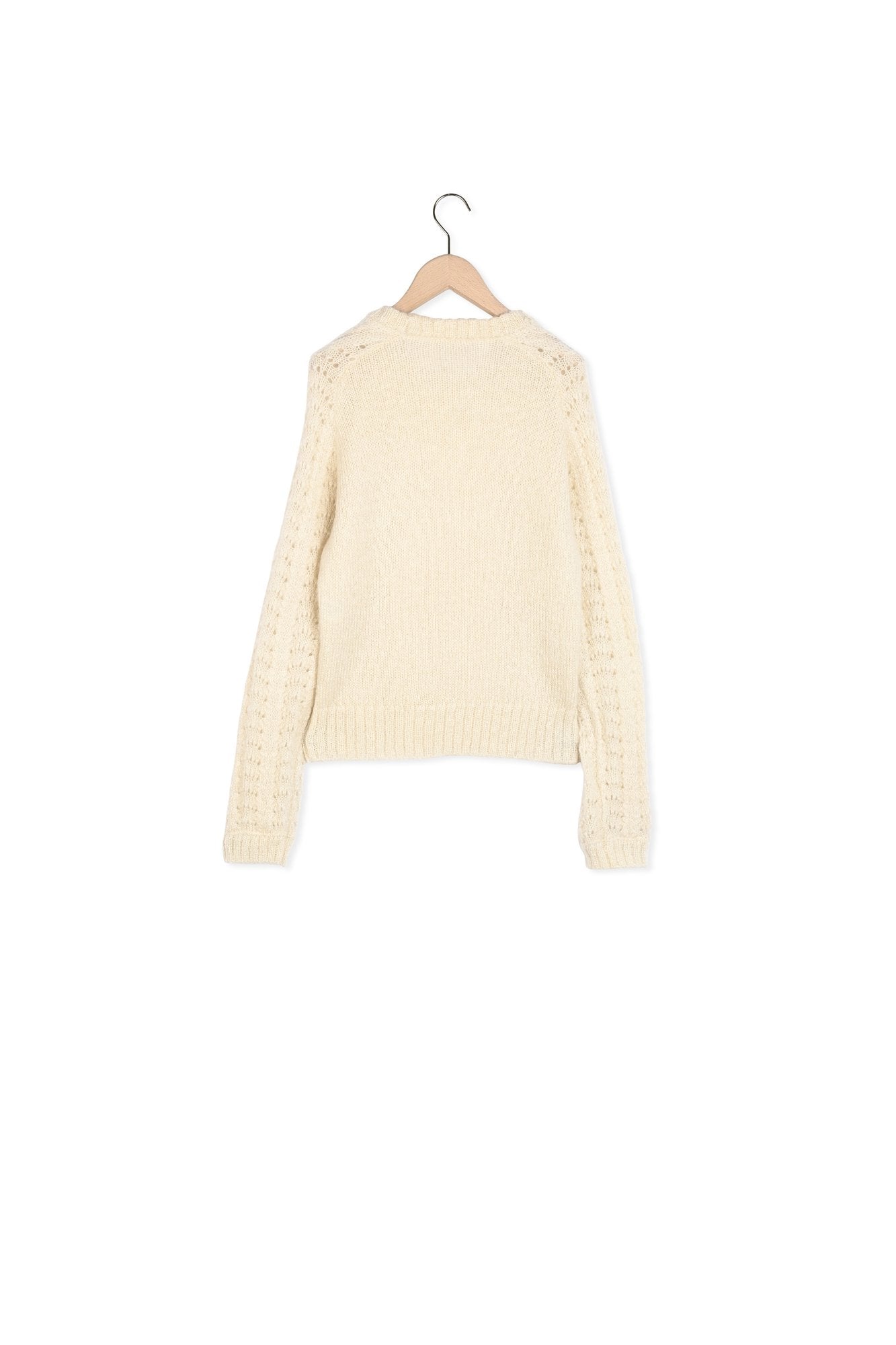 Pull Nayeli en mohair écru à tricotage fantaisie Faume - seconde main