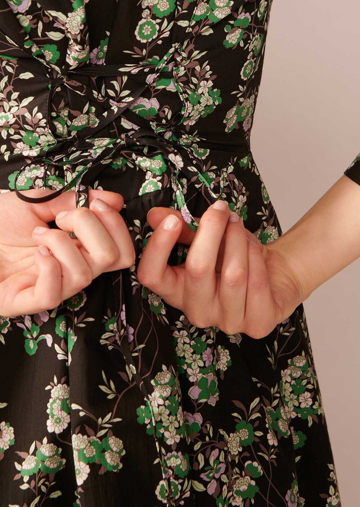 Robe Reba noire imprimé fleuri en coton Faume - seconde main