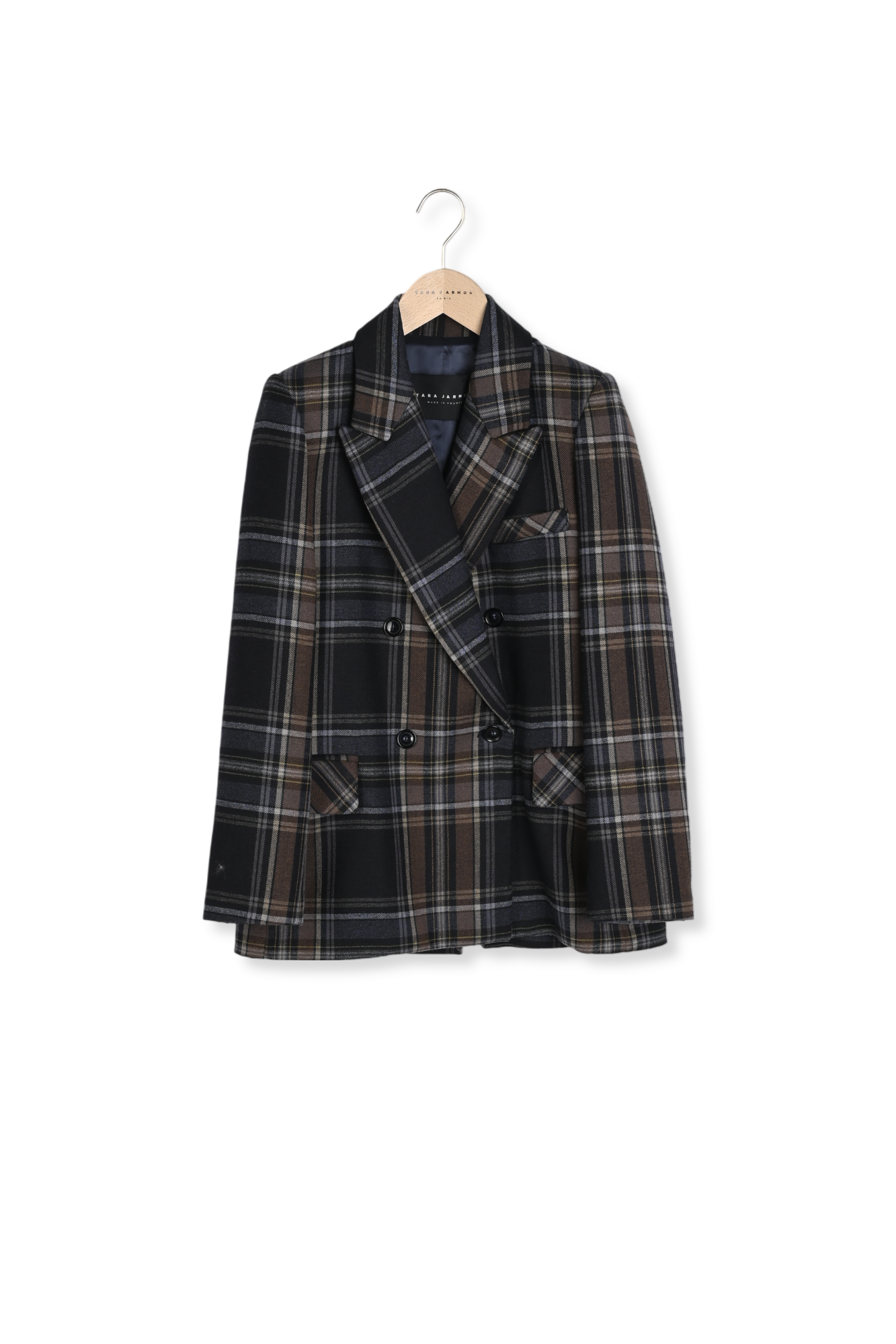 Veste bleu nuit en tartan Valson Faume - seconde main