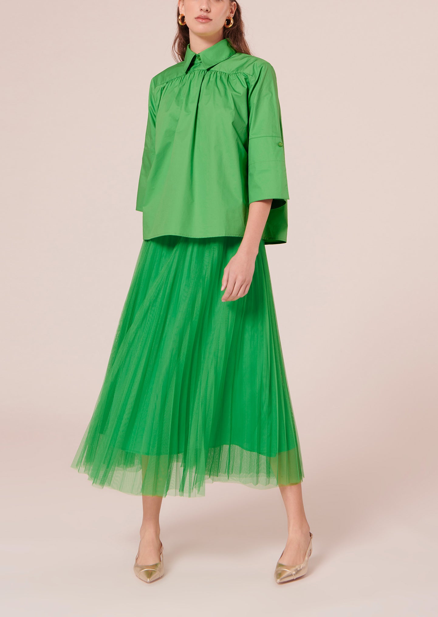 Top Trinity vert en popeline Faume - seconde main