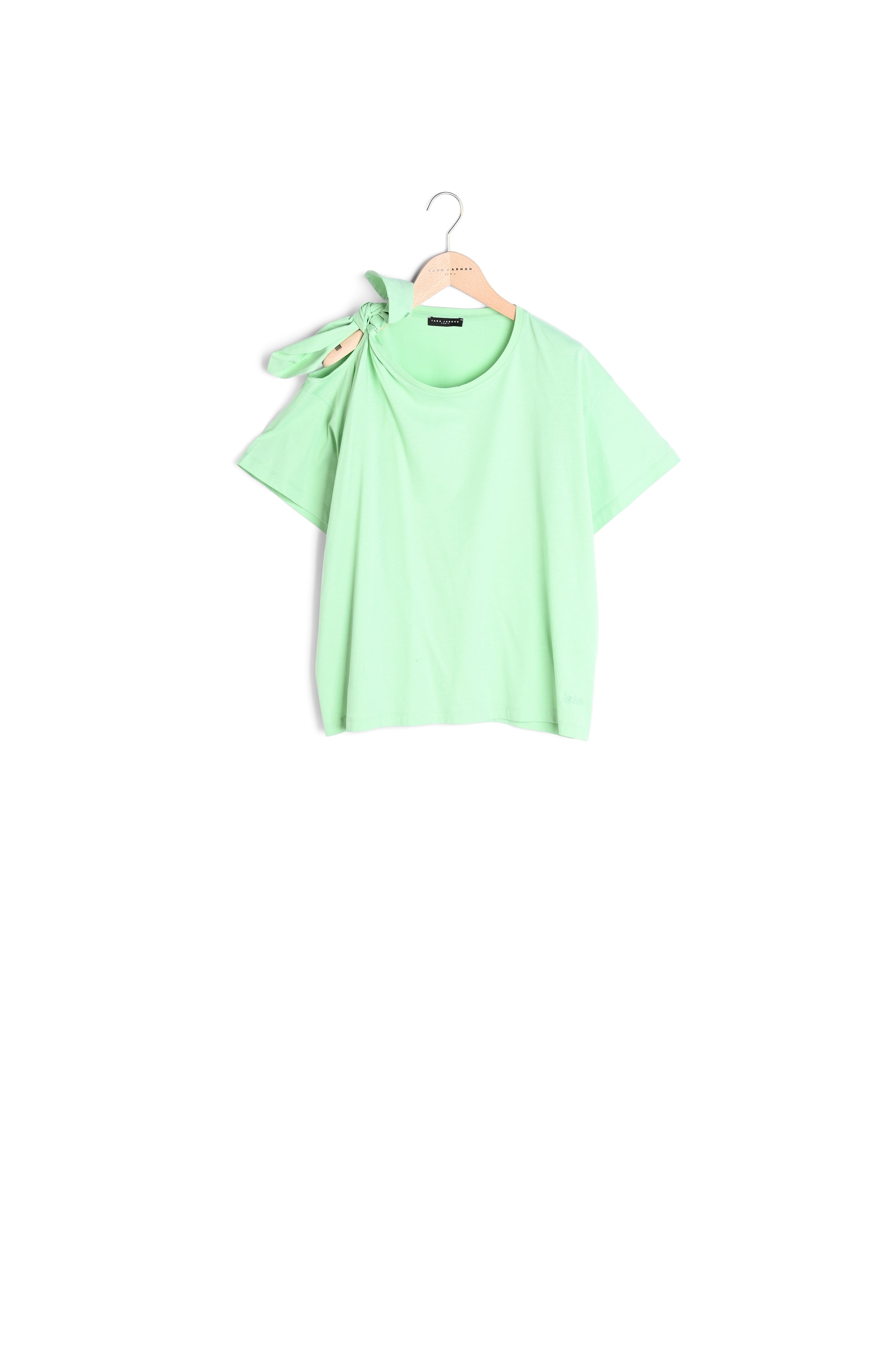 T-shirt Tarabow vert pâle en coton Faume - seconde main