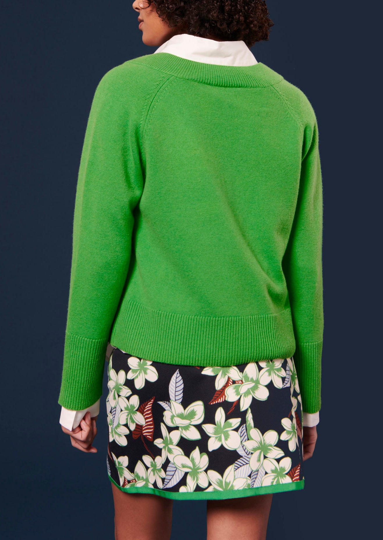 Pull Penelope vert en laine mérinos et alpaga Faume - seconde main