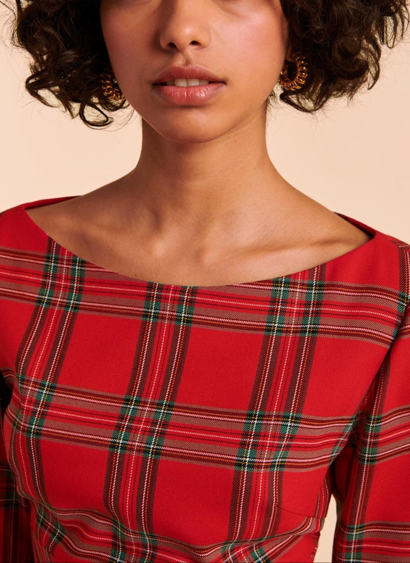 Robe Rania rouge en tartan Faume - seconde main