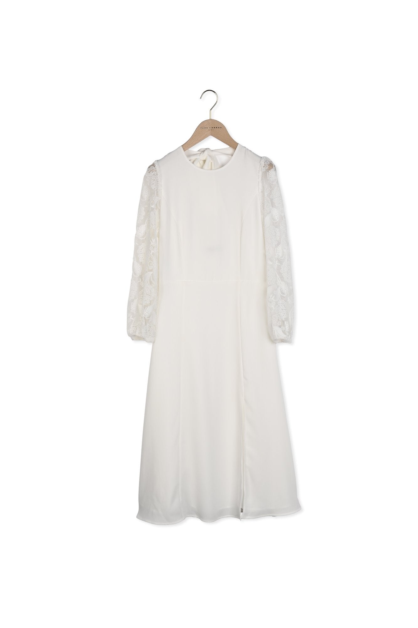 Robe de mariée Rozica en crêpe mat et dentelle Faume - seconde main