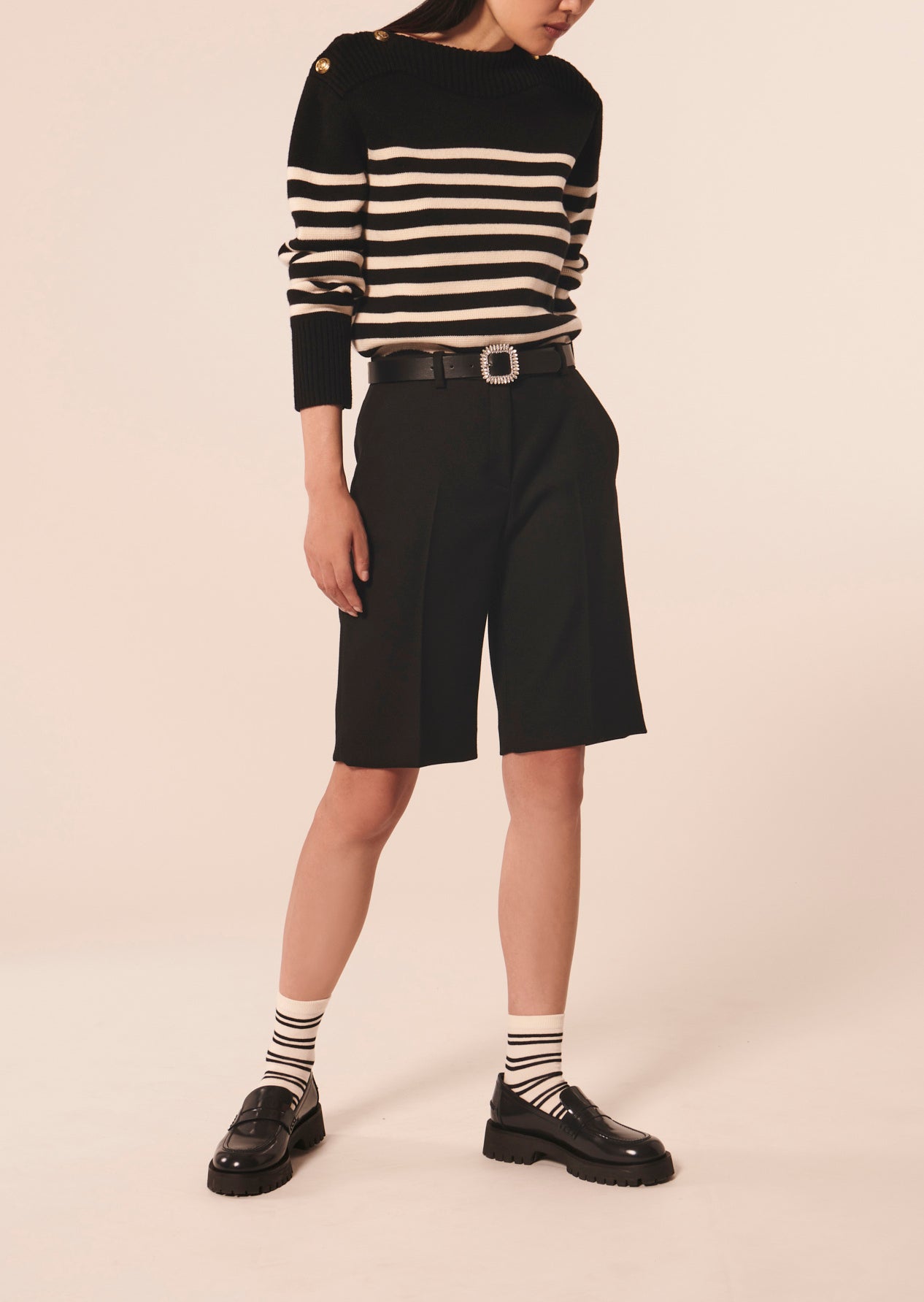 Short Safia noir en toile Faume - seconde main