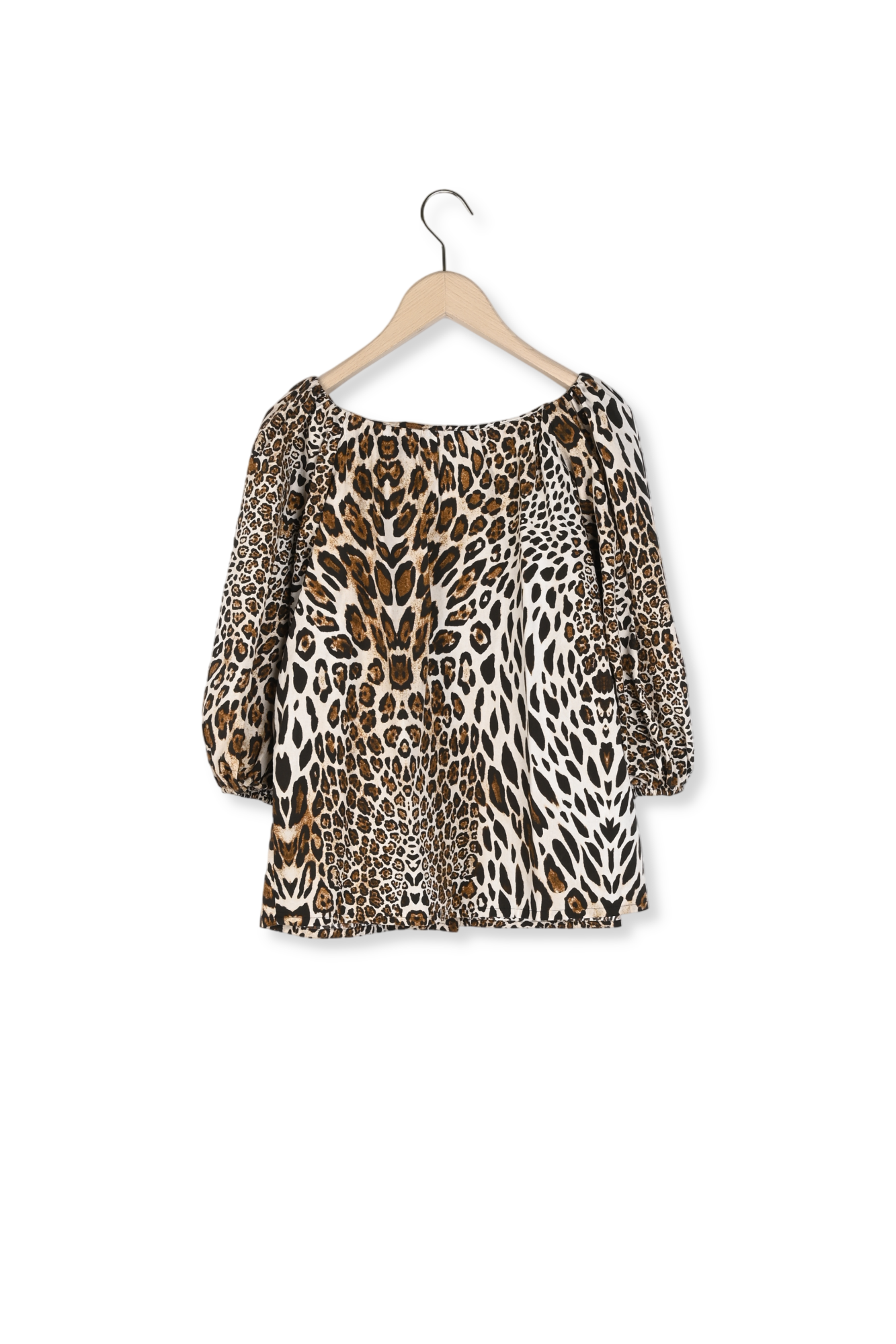 Chemise Cuba beige imprimé léopard en popeline Faume - seconde main