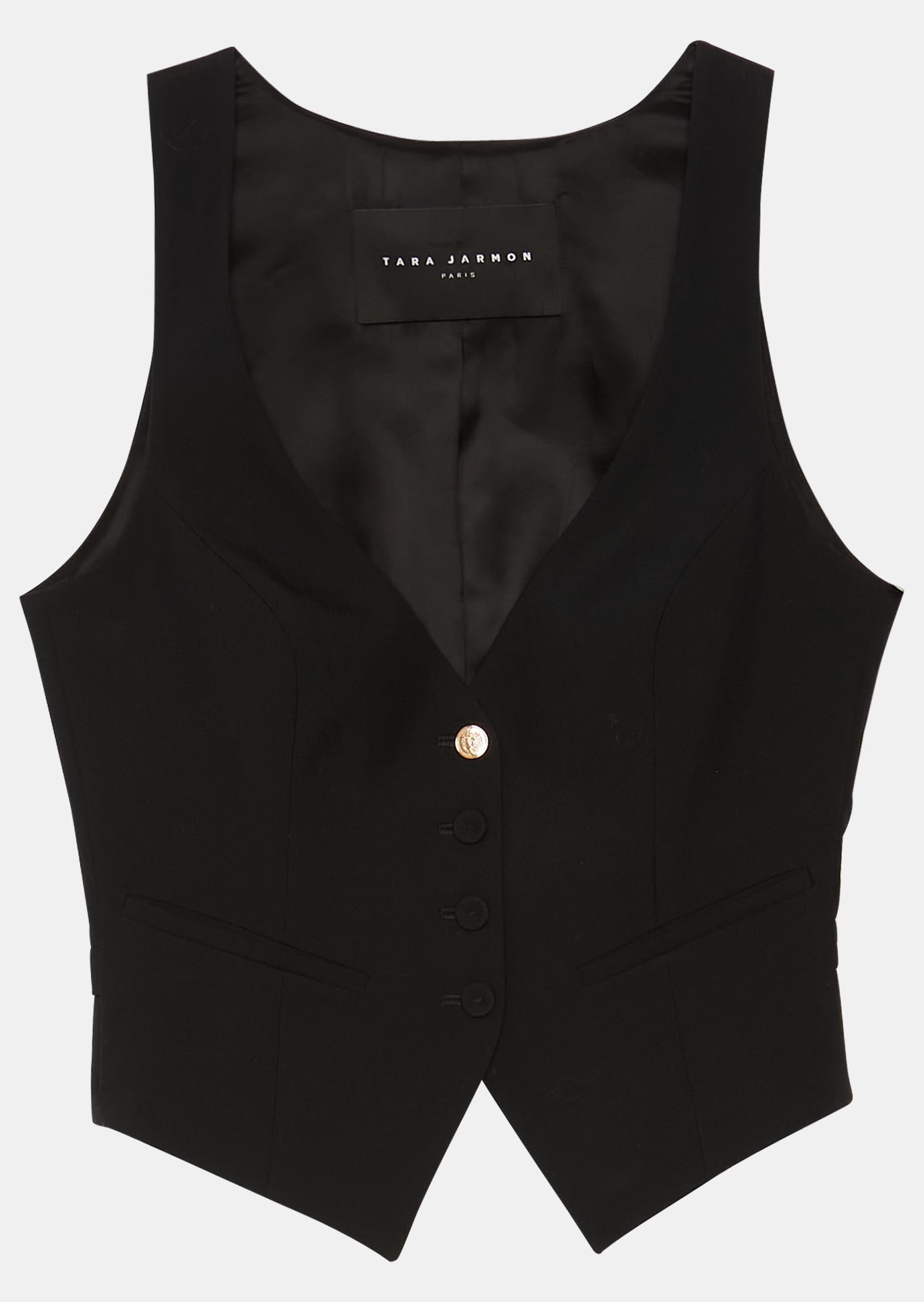 Gilet d'homme Gianna noir en toile tailleur Faume - seconde main