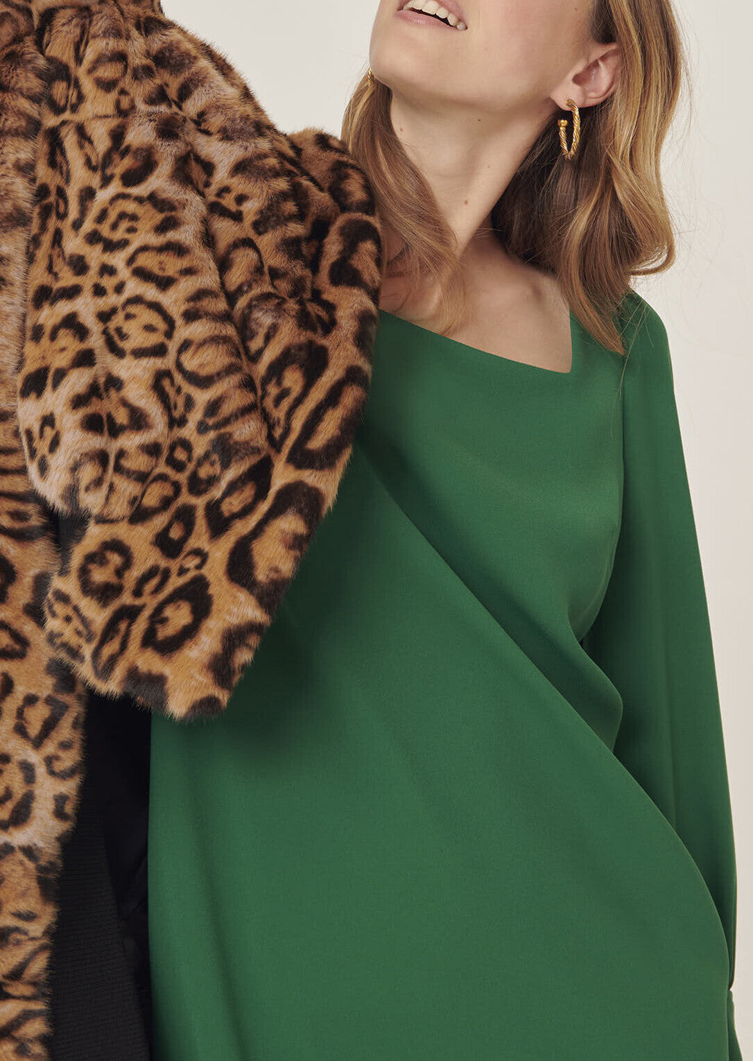 Robe Robina vert en crêpe Faume - seconde main