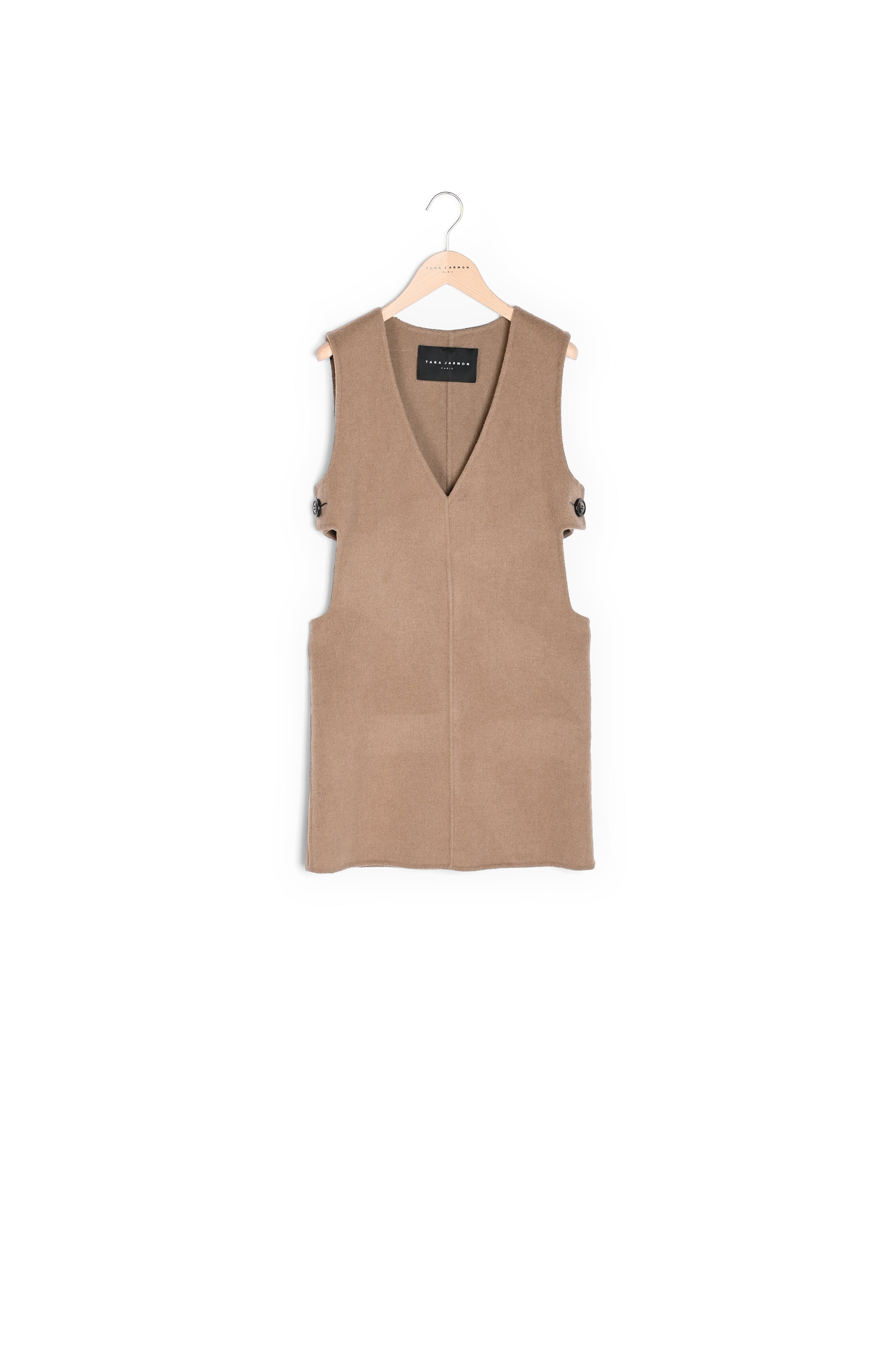 Robe Roma beige en laine double face Faume - seconde main