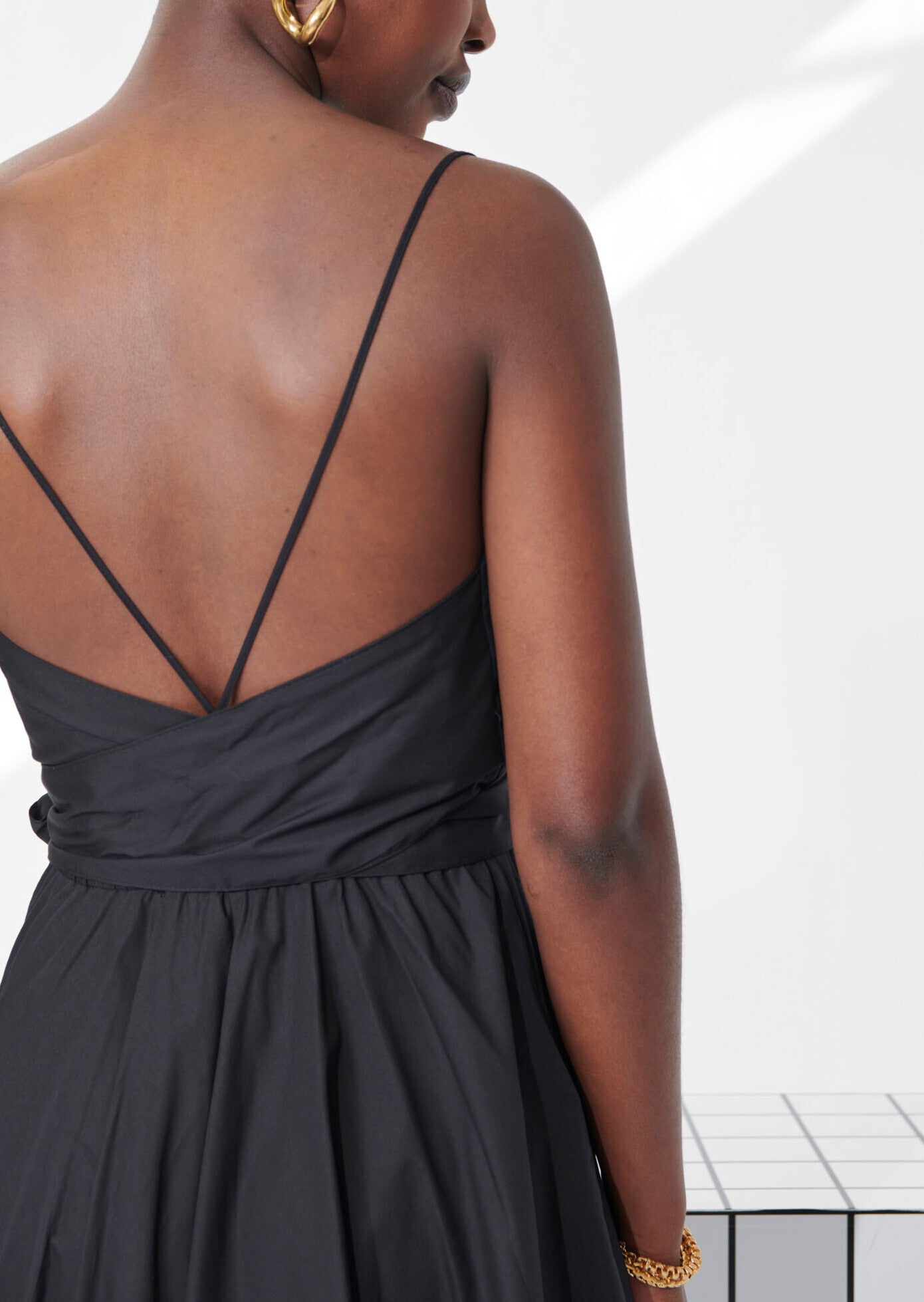 Robe Rivelyne noire en popeline de coton Faume - seconde main