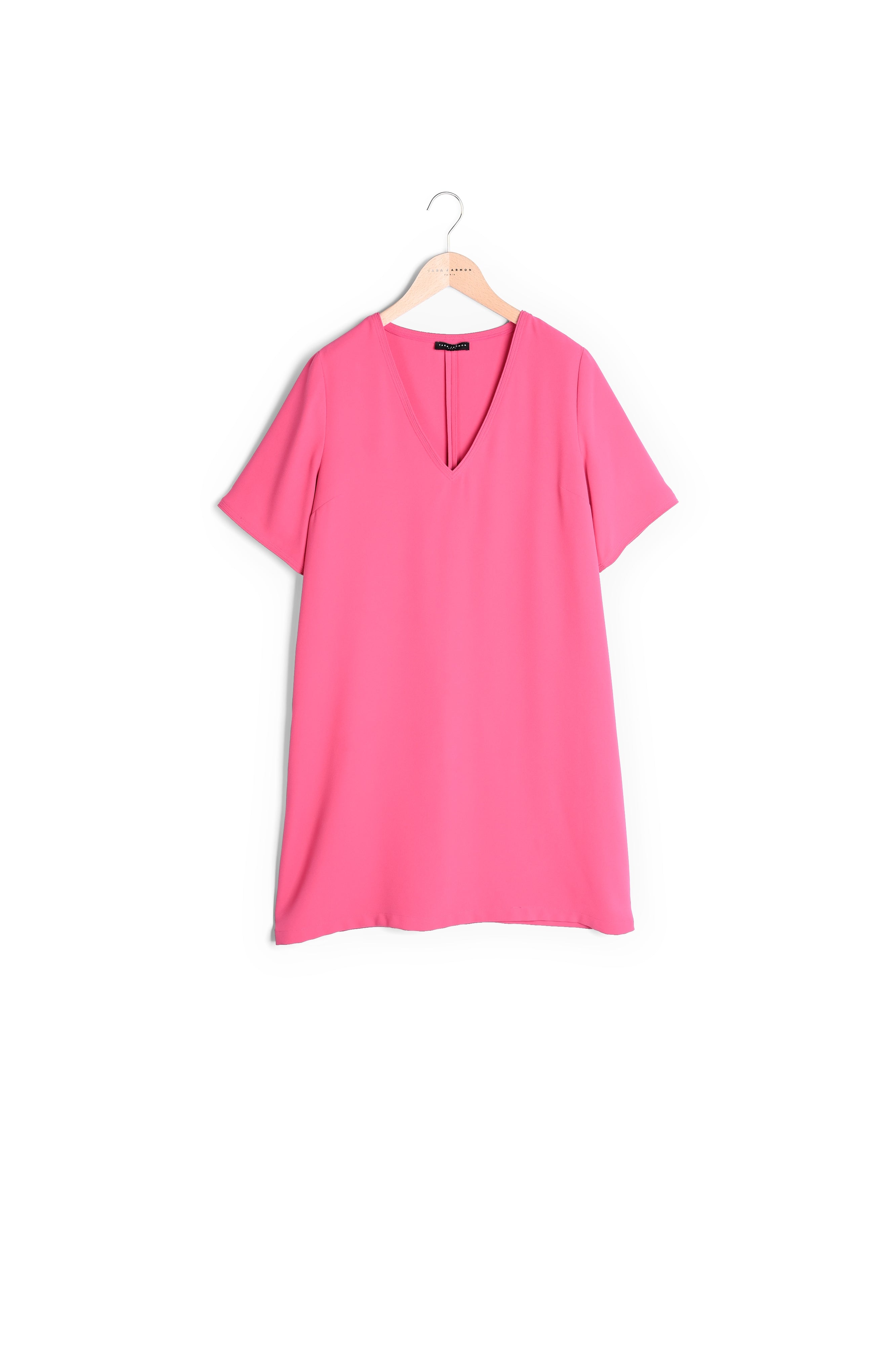 Robe Ruban rose fuchsia en crêpe Faume - seconde main