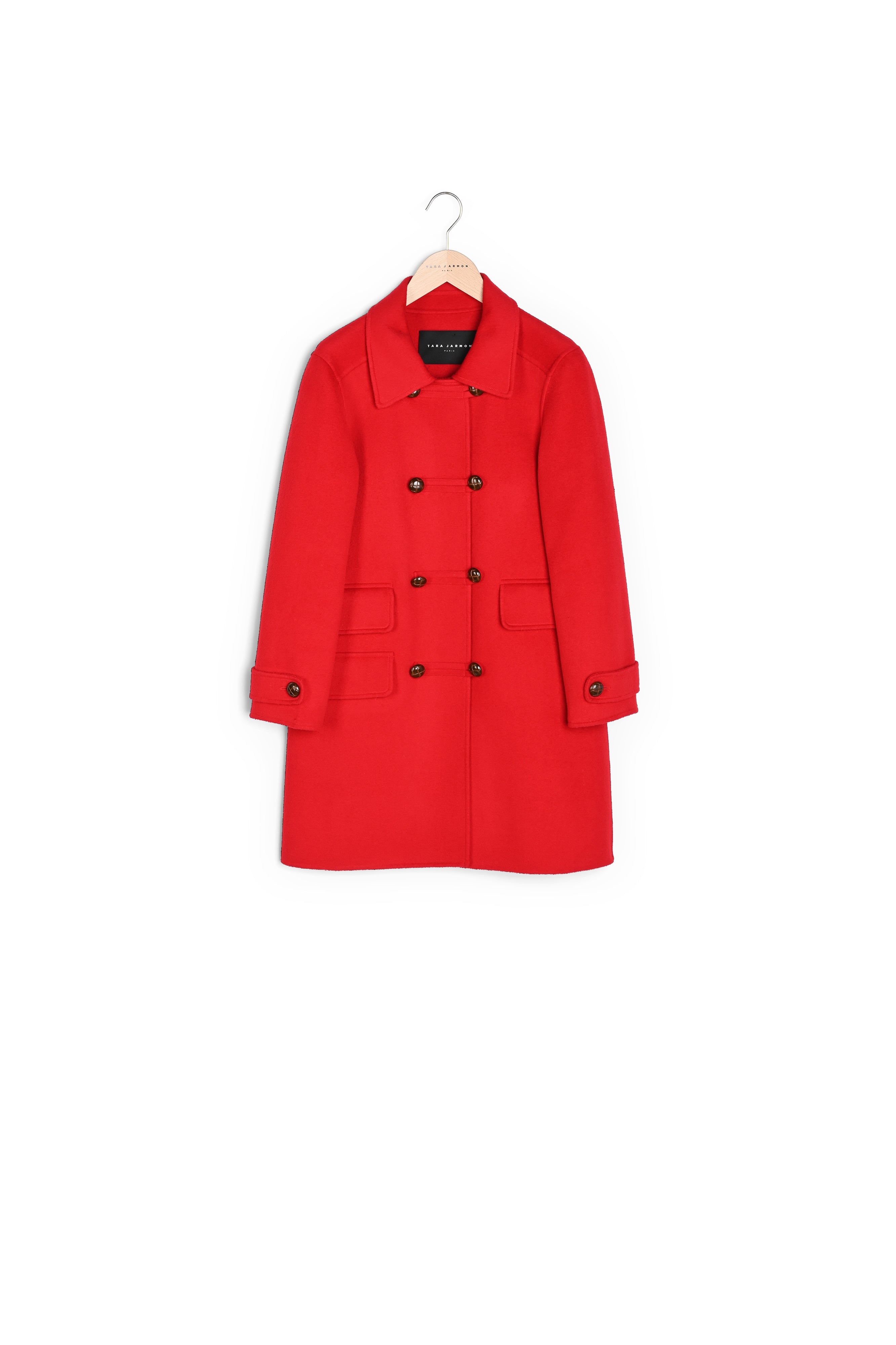 Manteau Melinda rouge en laine double face Faume - seconde main