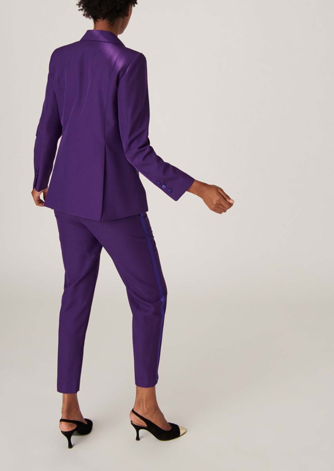 Veste de tailleur violette en laine froide Veroucha Faume - seconde main