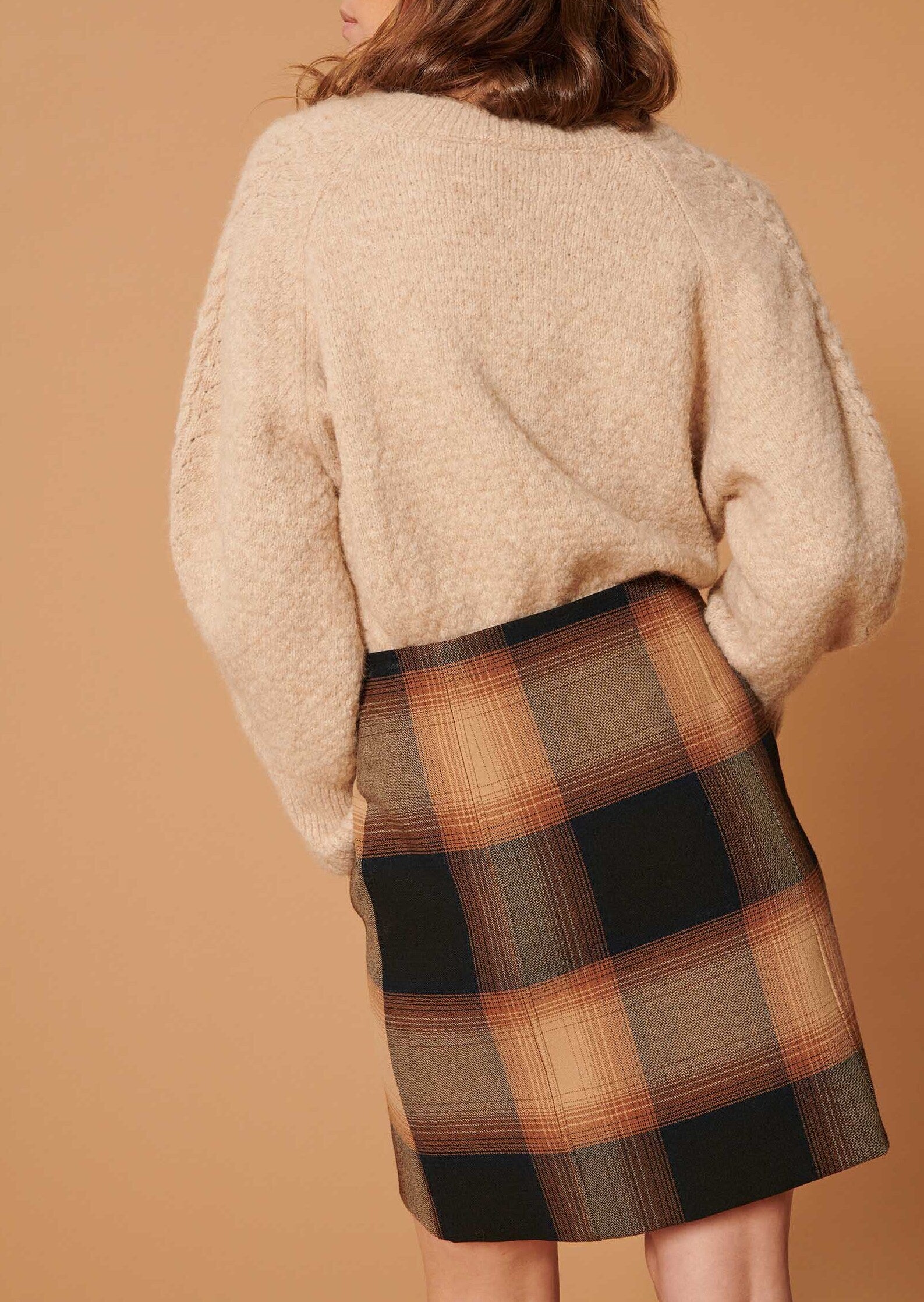 Jupe Jacomina marron en tartan Faume - seconde main