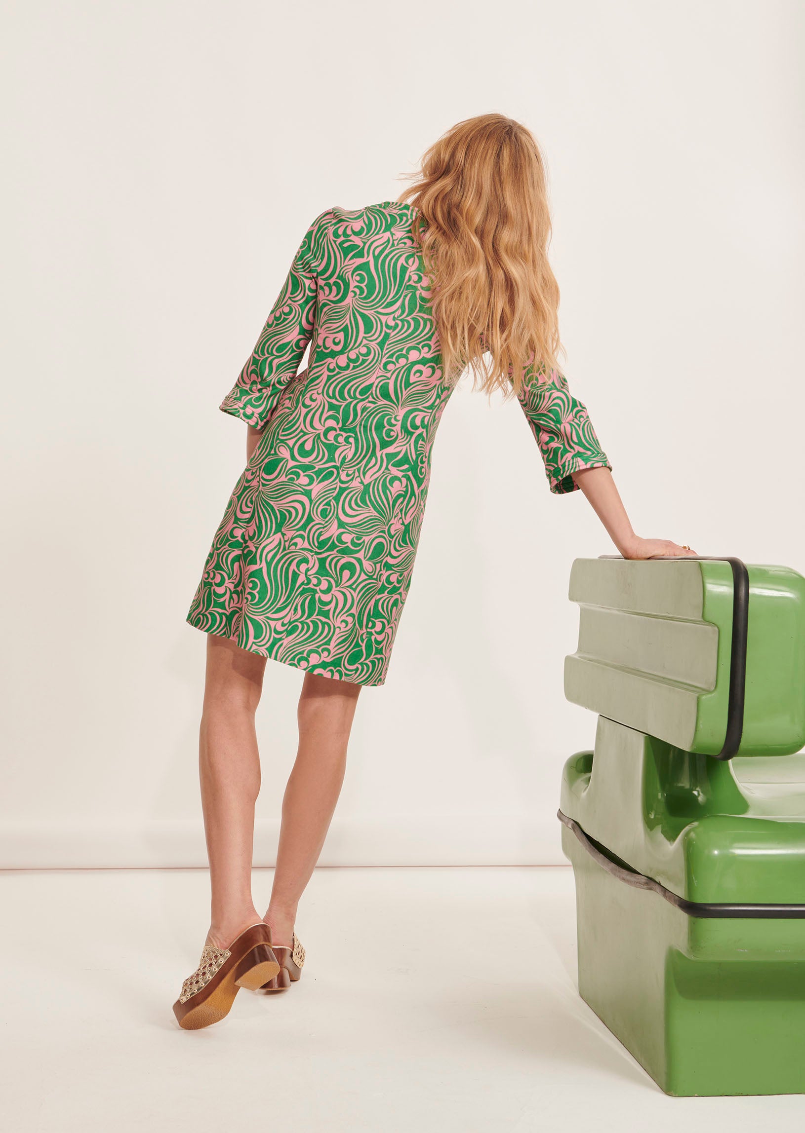 Robe Rivana rose imprimé psyche Faume - seconde main