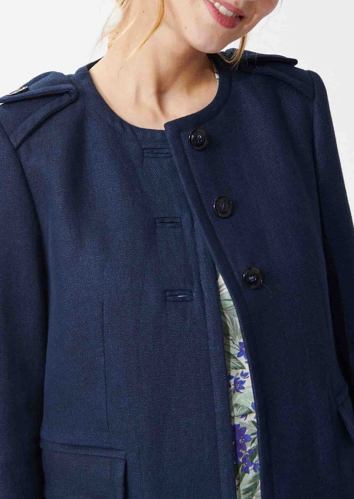 Manteau Martina bleu nuit en lin Faume - seconde main