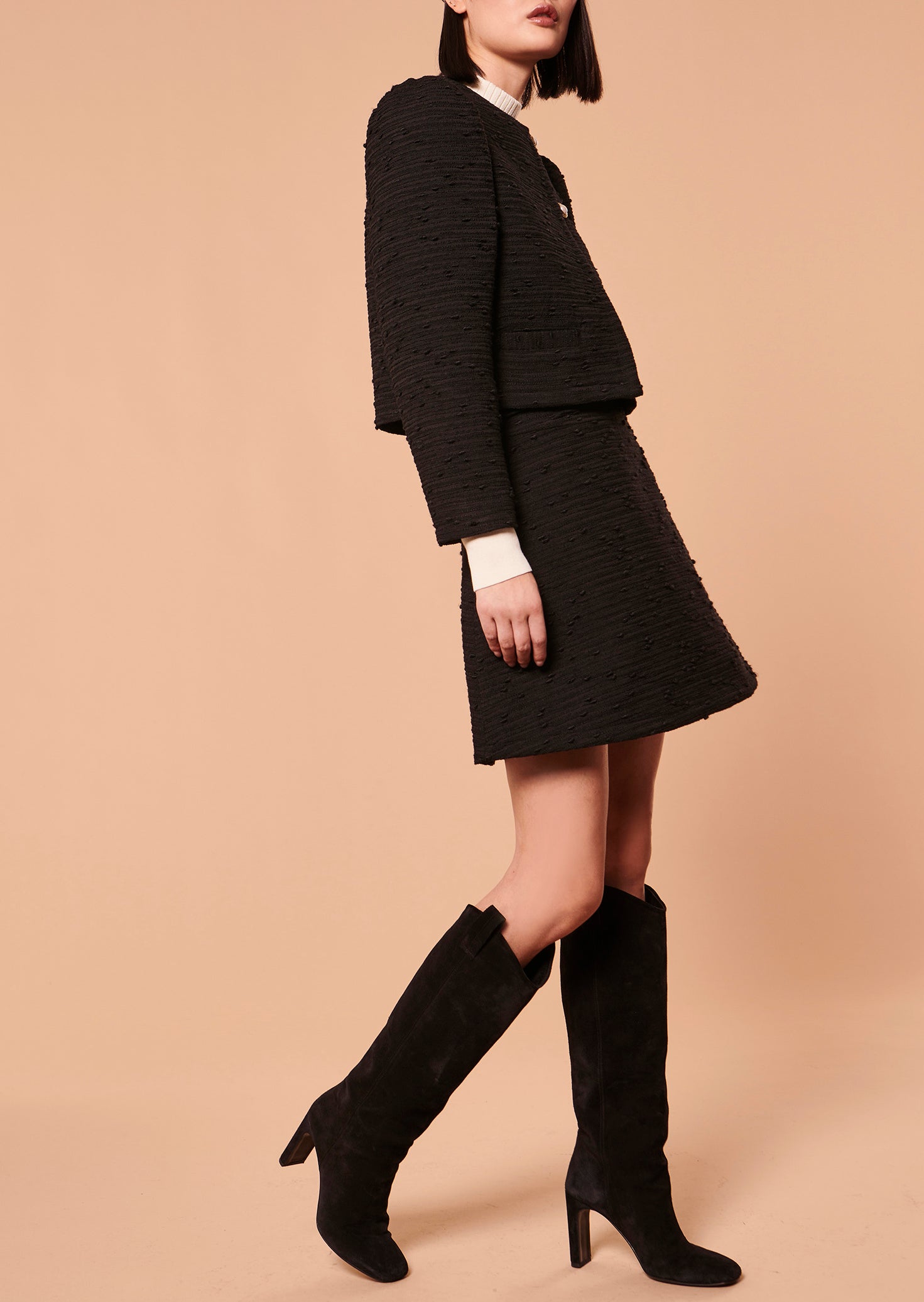 Jupe Judy noire en tweed Faume - seconde main