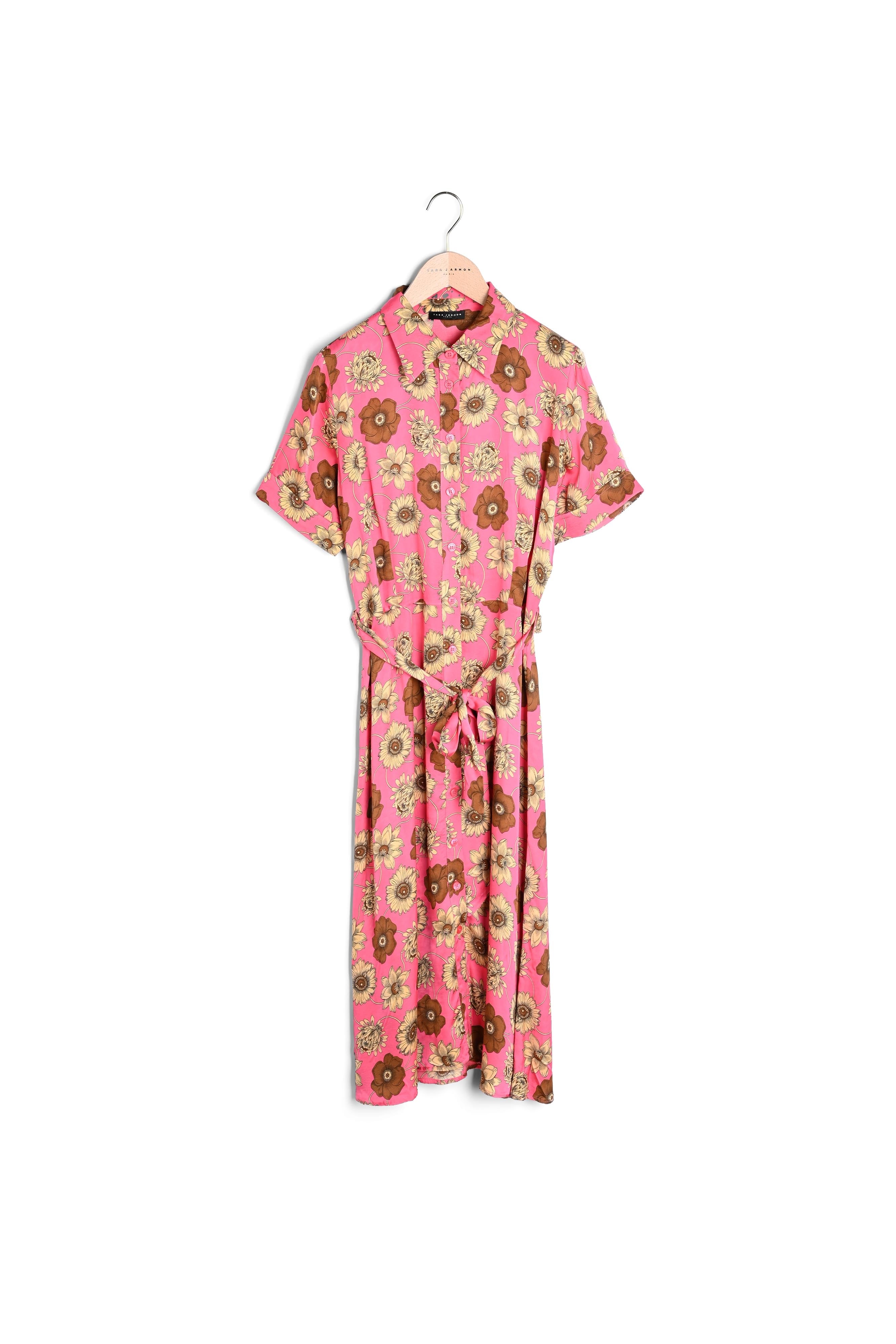 Robe Retro rose imprimé fleuri Faume - seconde main
