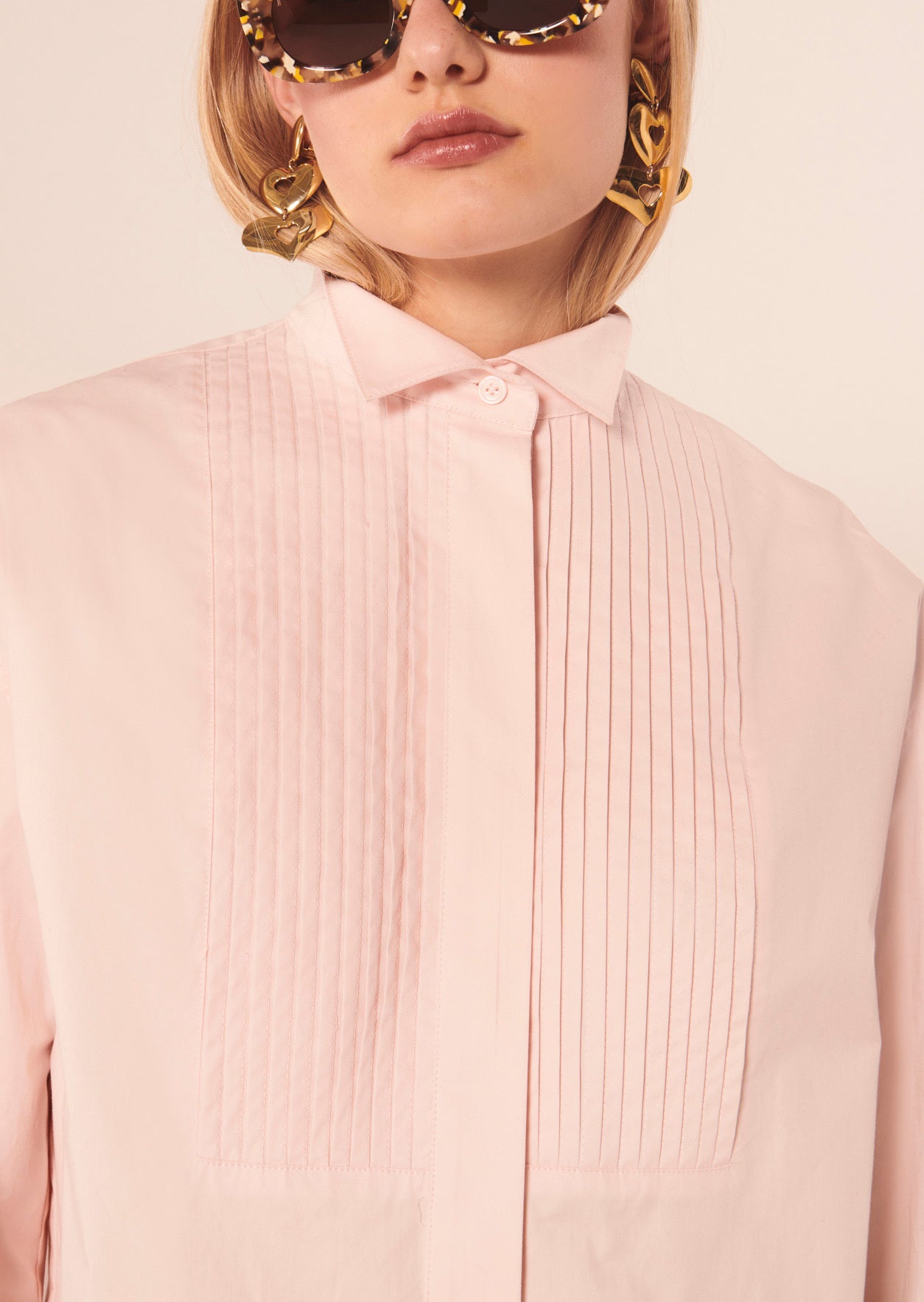 Chemise Carlina rose pâle en popeline Faume - seconde main