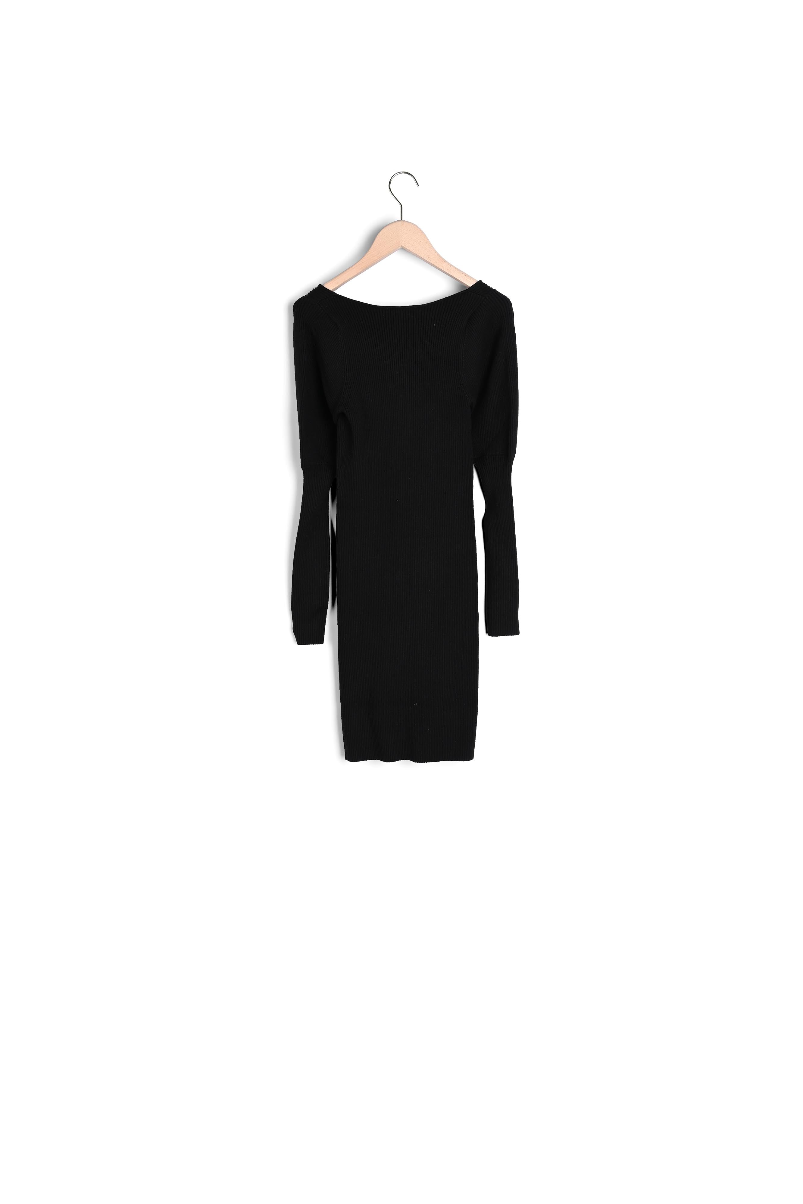 Robe en maille Nelina en viscose côtelée noire Faume - seconde main