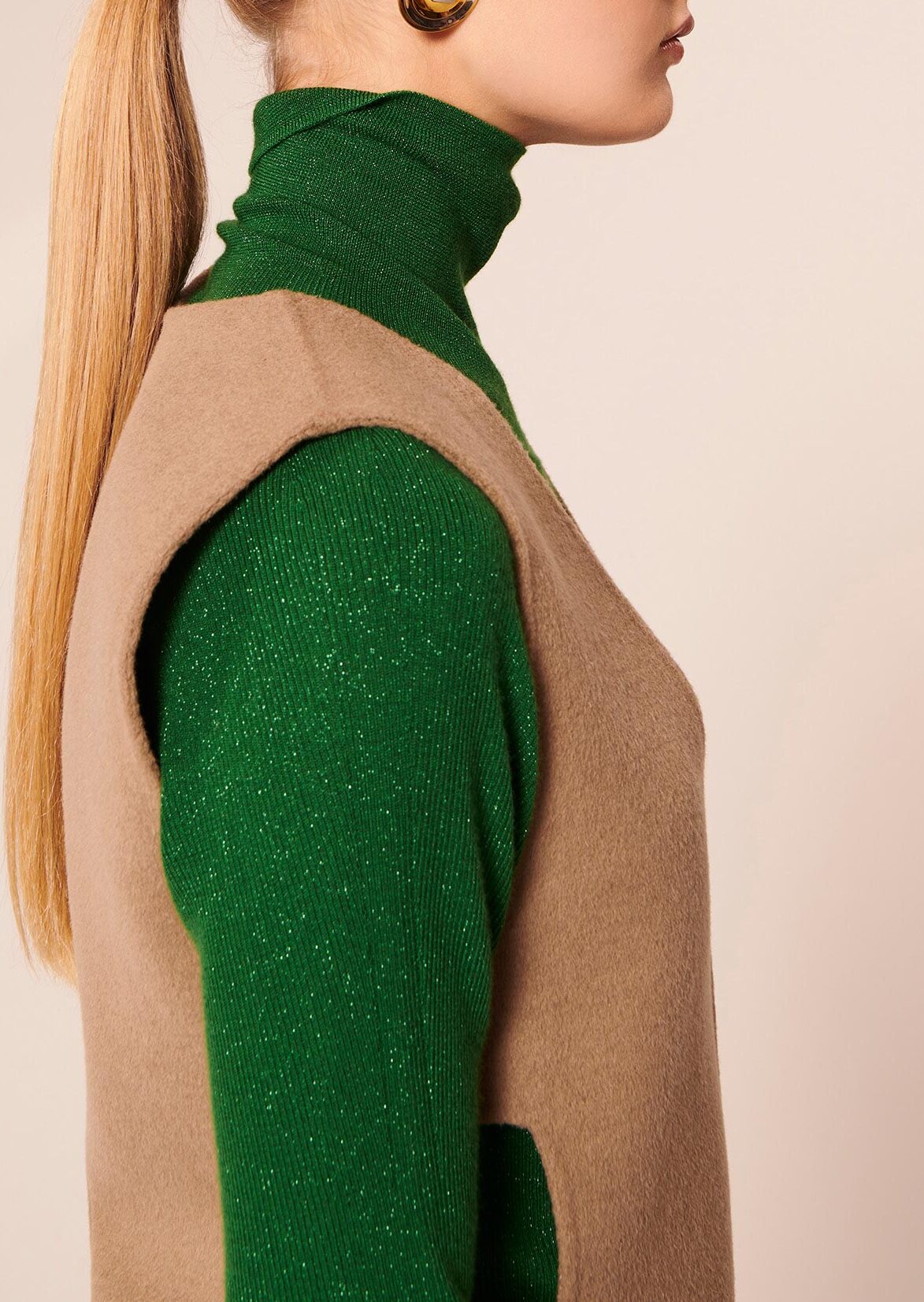 Robe Roma beige en laine double face Faume - seconde main